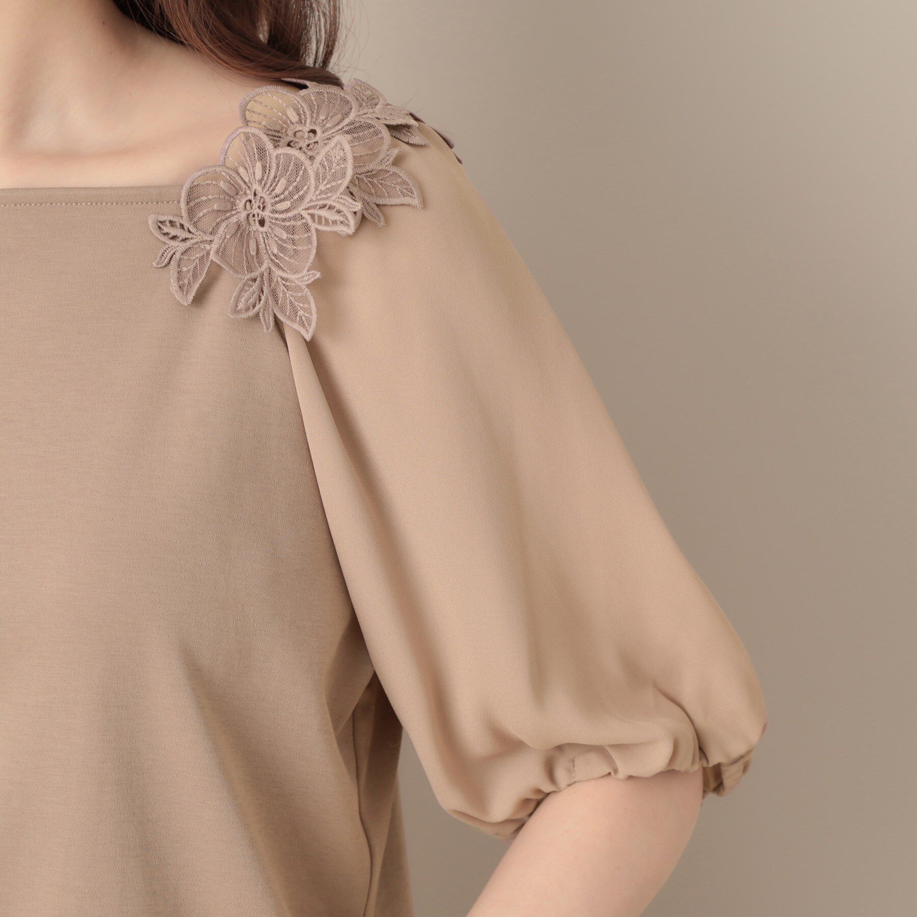 Couture broach「【マシンウォッシャブル・UVケア・接触冷感】ラグランレースドッキングカットソー」|Tシャツ・カットソー|