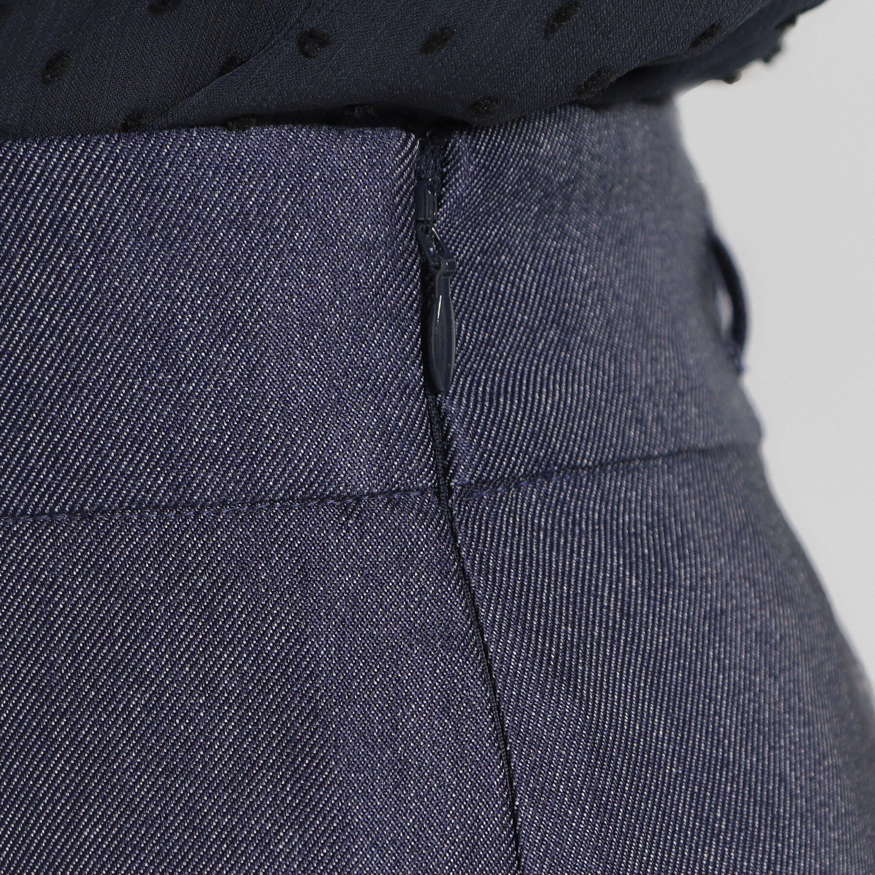 Couture broach「【洗える】デニムライク細リボンスカート」|スカート|