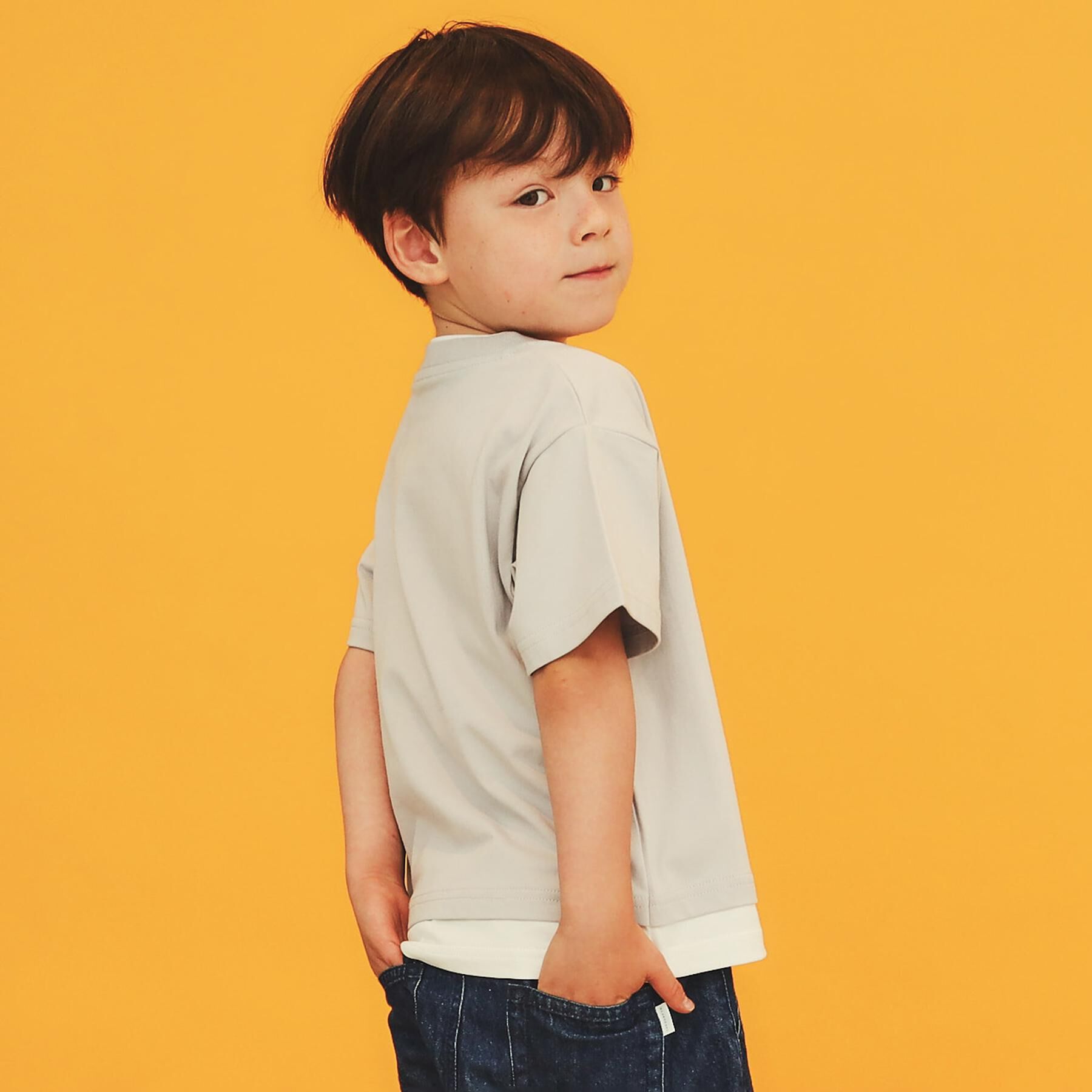 THE SHOP TK「【110－160】レイヤード風半袖Tシャツ/洗濯機OK」|Tシャツ・カットソー|