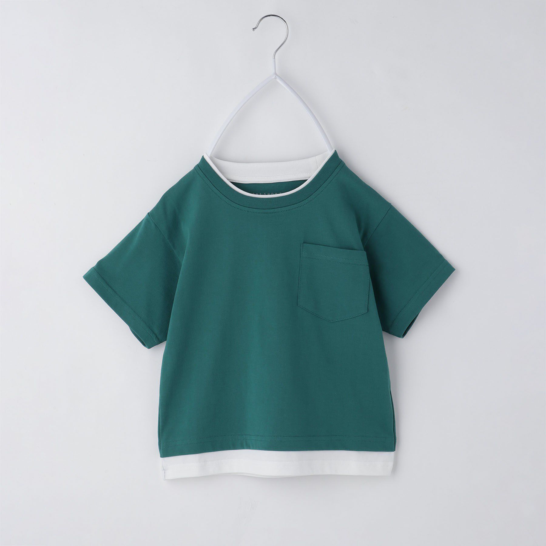 THE SHOP TK「【110－160】レイヤード風半袖Tシャツ/洗濯機OK」|Tシャツ・カットソー|グリーン(522)