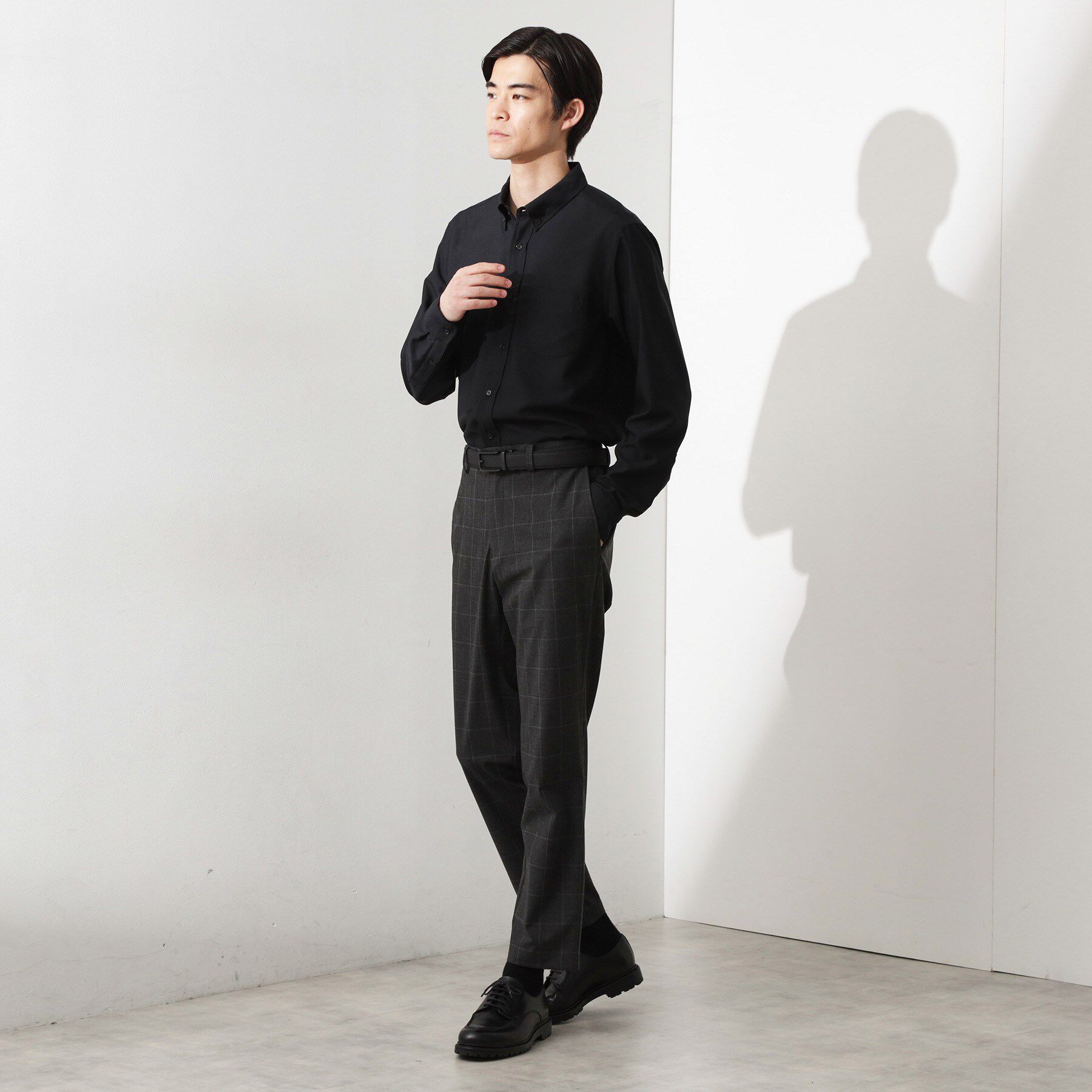 THE SHOP TK「スムースファイバー長袖シャツ 【吸水速乾/UVカット/軽量/イージーケア】」|シャツ・ブラウス|