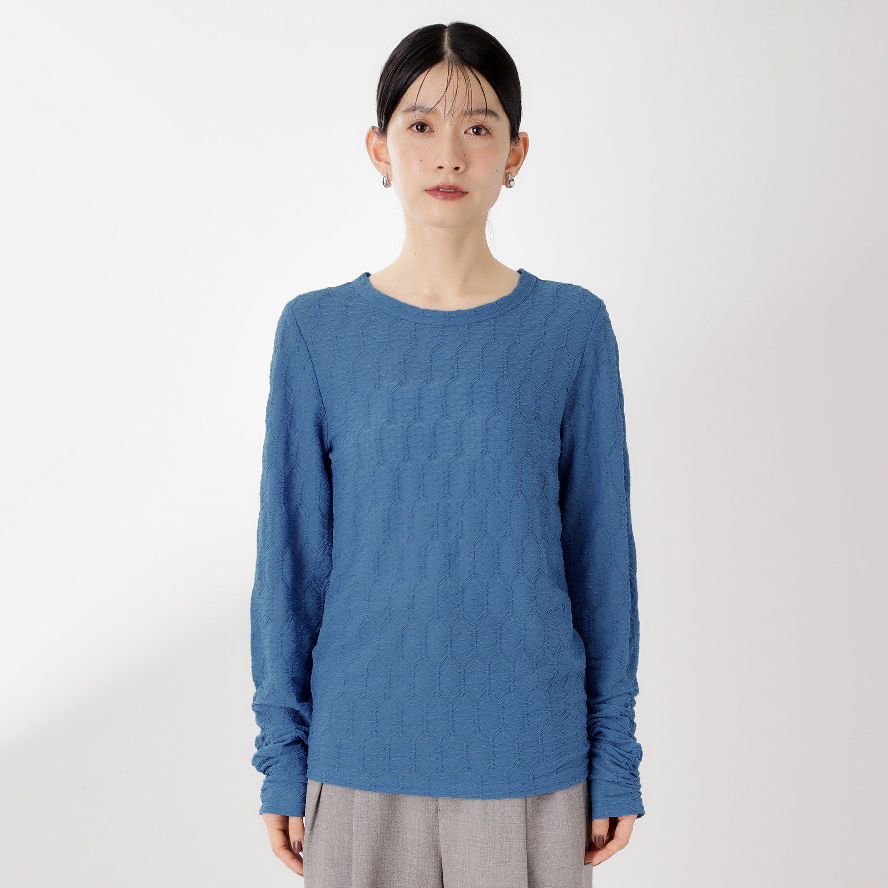 THE SHOP TK「ウェーブシアー袖クシュプルオーバー【洗濯機OK】」|Tシャツ・カットソー|