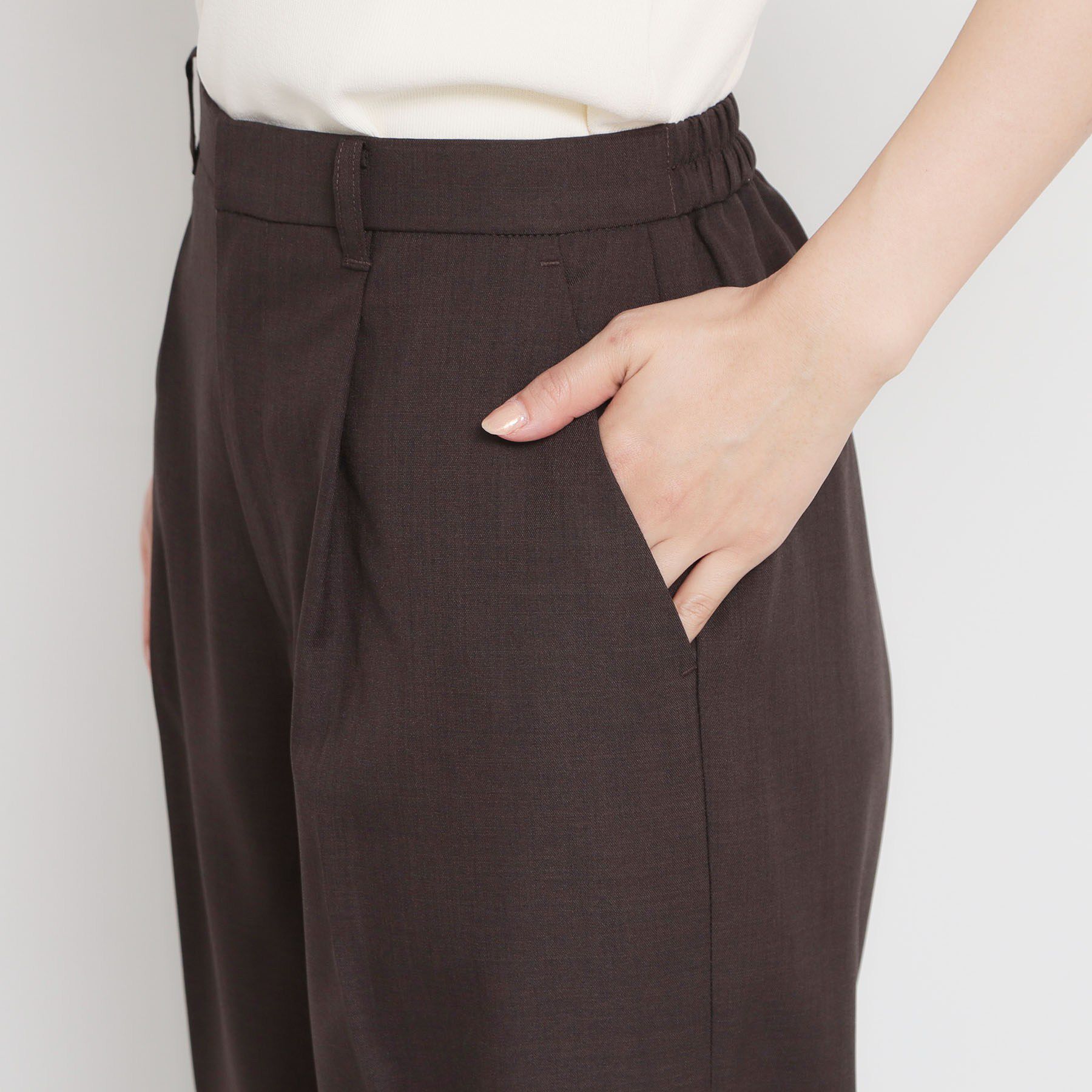 THE SHOP TK「【XS-XL/洗える】オン・オフ問わずきれいに決まる 麻調ワイドパンツ」|その他|