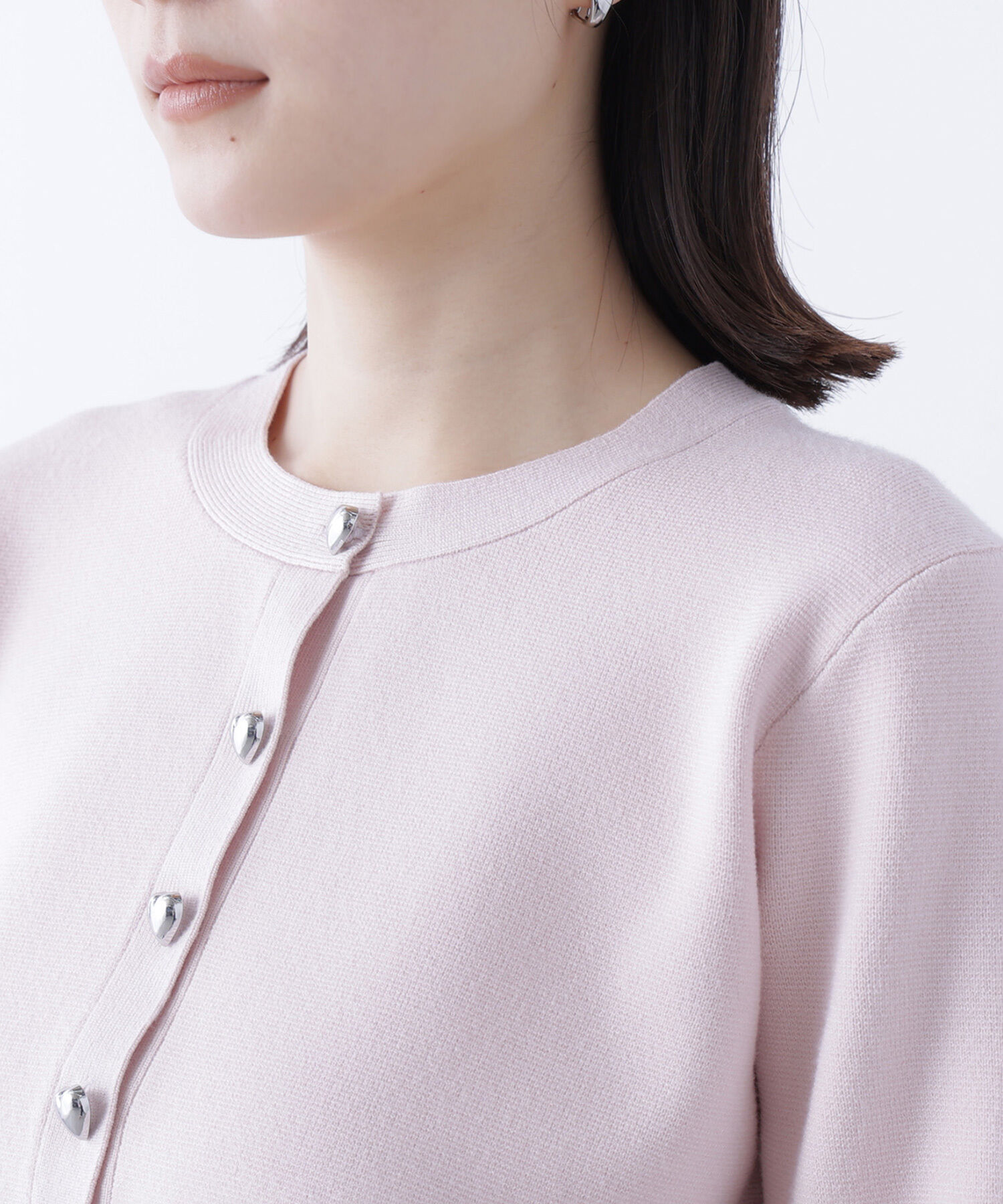  「ハートボタンニットジャケット」|ニット・セーター|