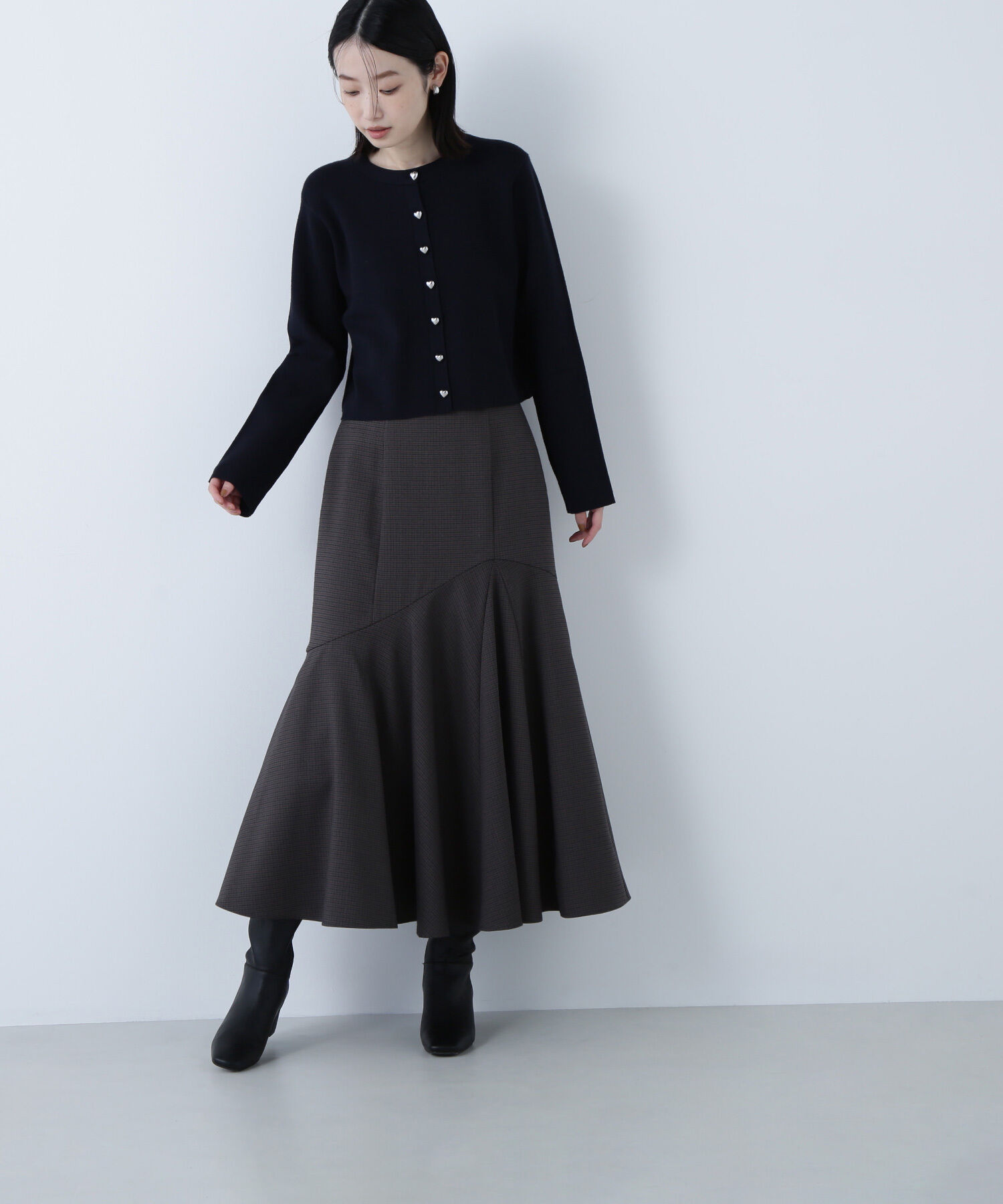  「ハートボタンニットジャケット」|ニット・セーター|