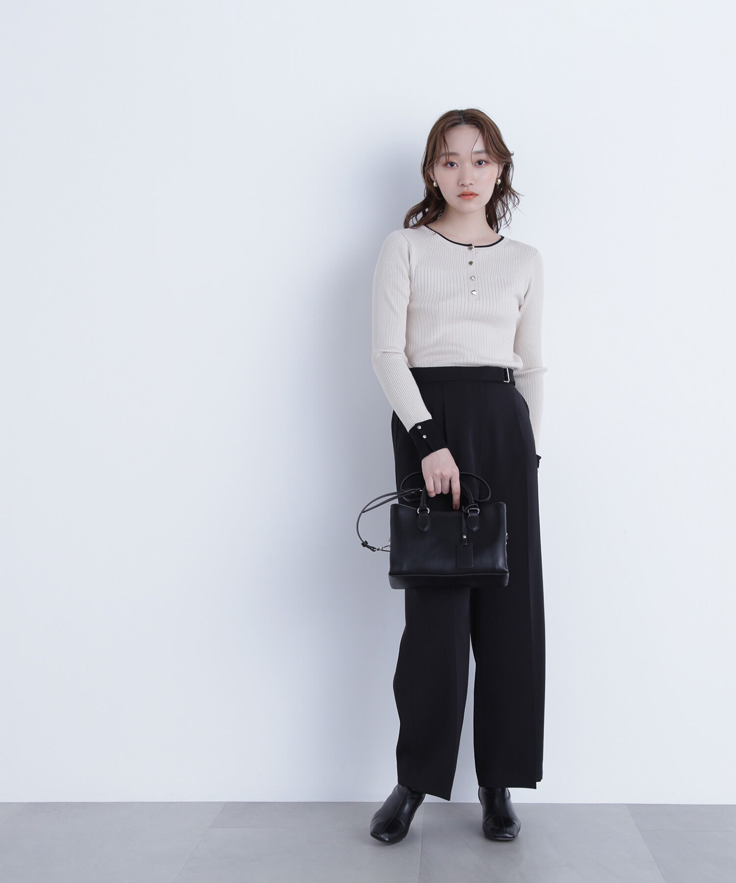  「メタルディティールタックワイドパンツ」|その他|