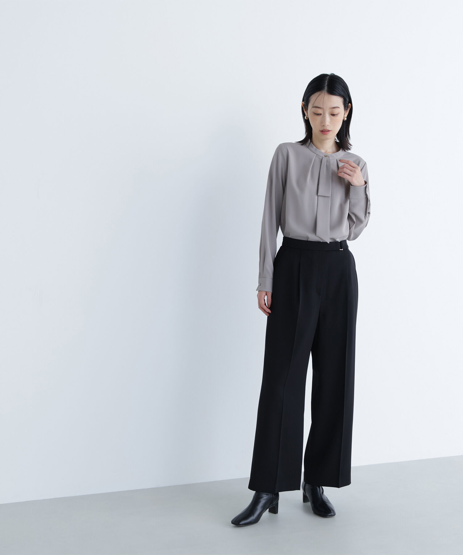  「メタルディティールタックワイドパンツ」|その他|