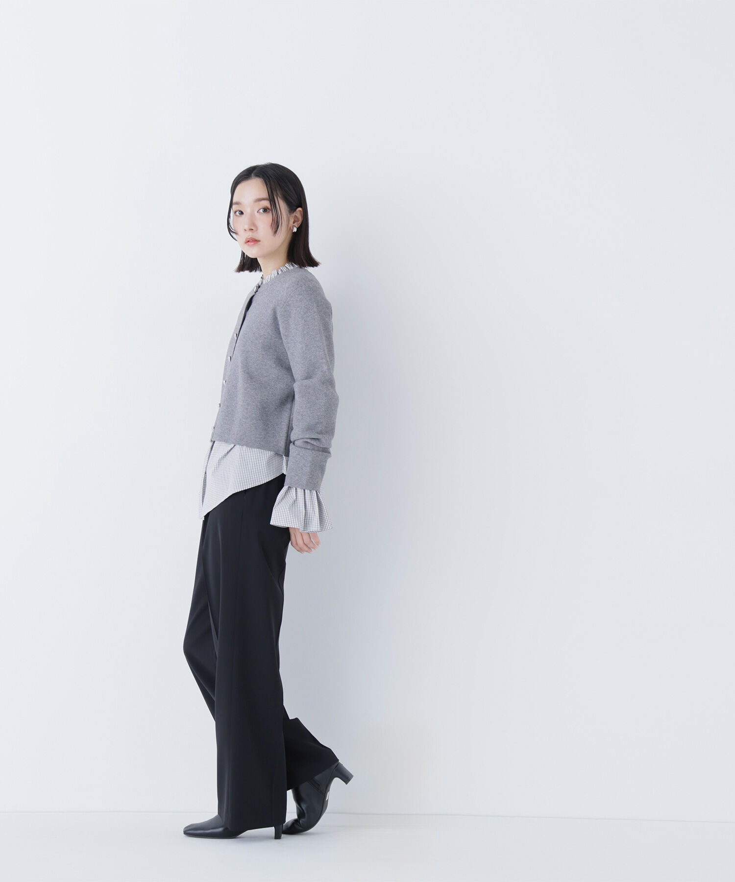  「メタルディティールタックワイドパンツ」|その他|