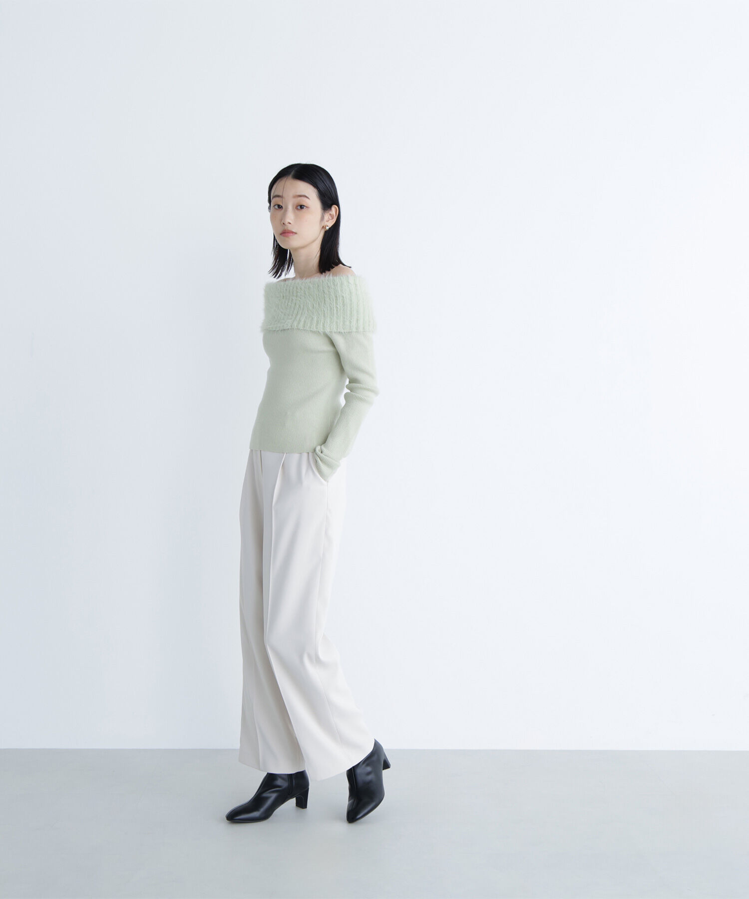  「メタルディティールタックワイドパンツ」|その他|