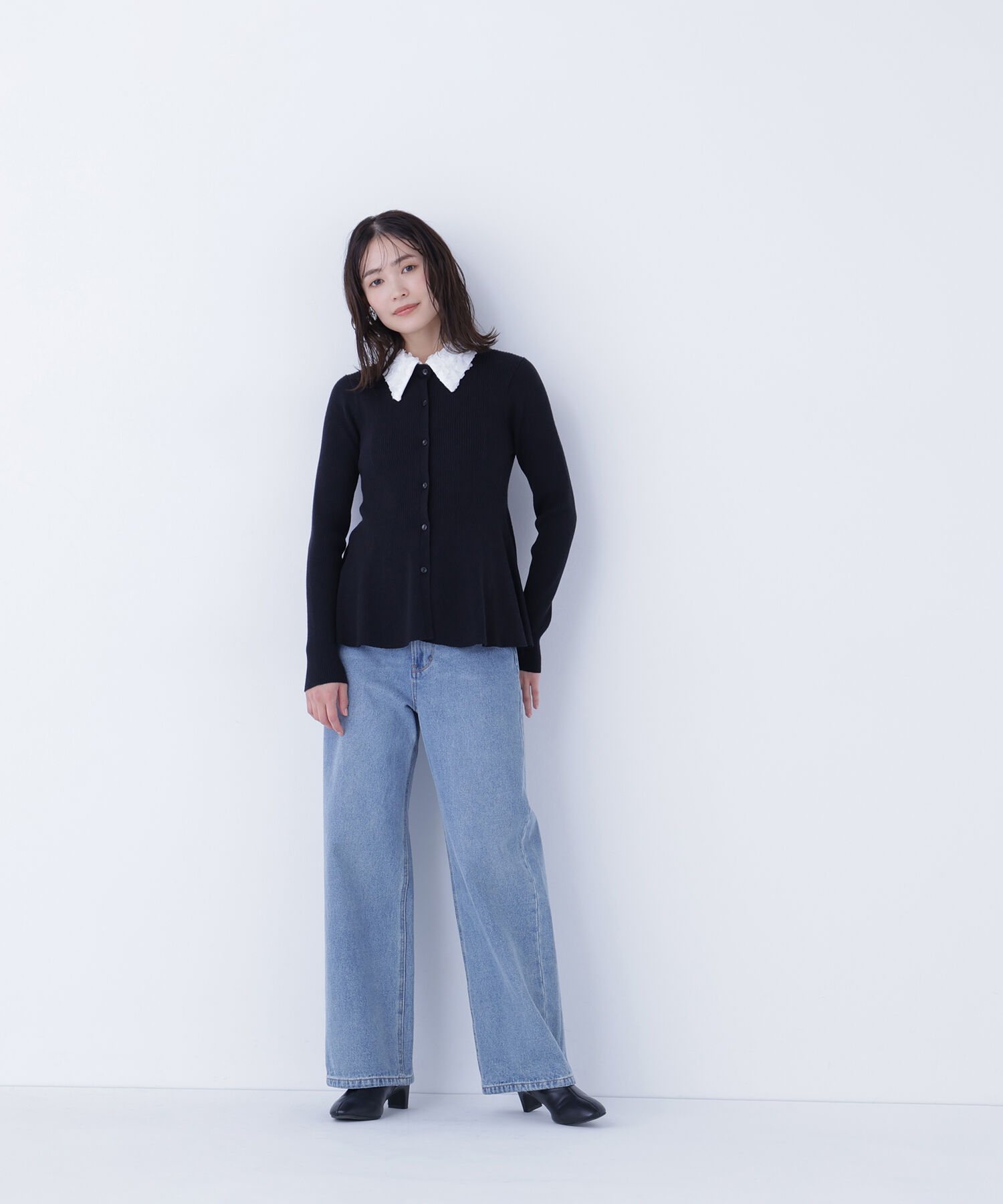  「2wayカラーペプラムニット」|ニット・セーター|