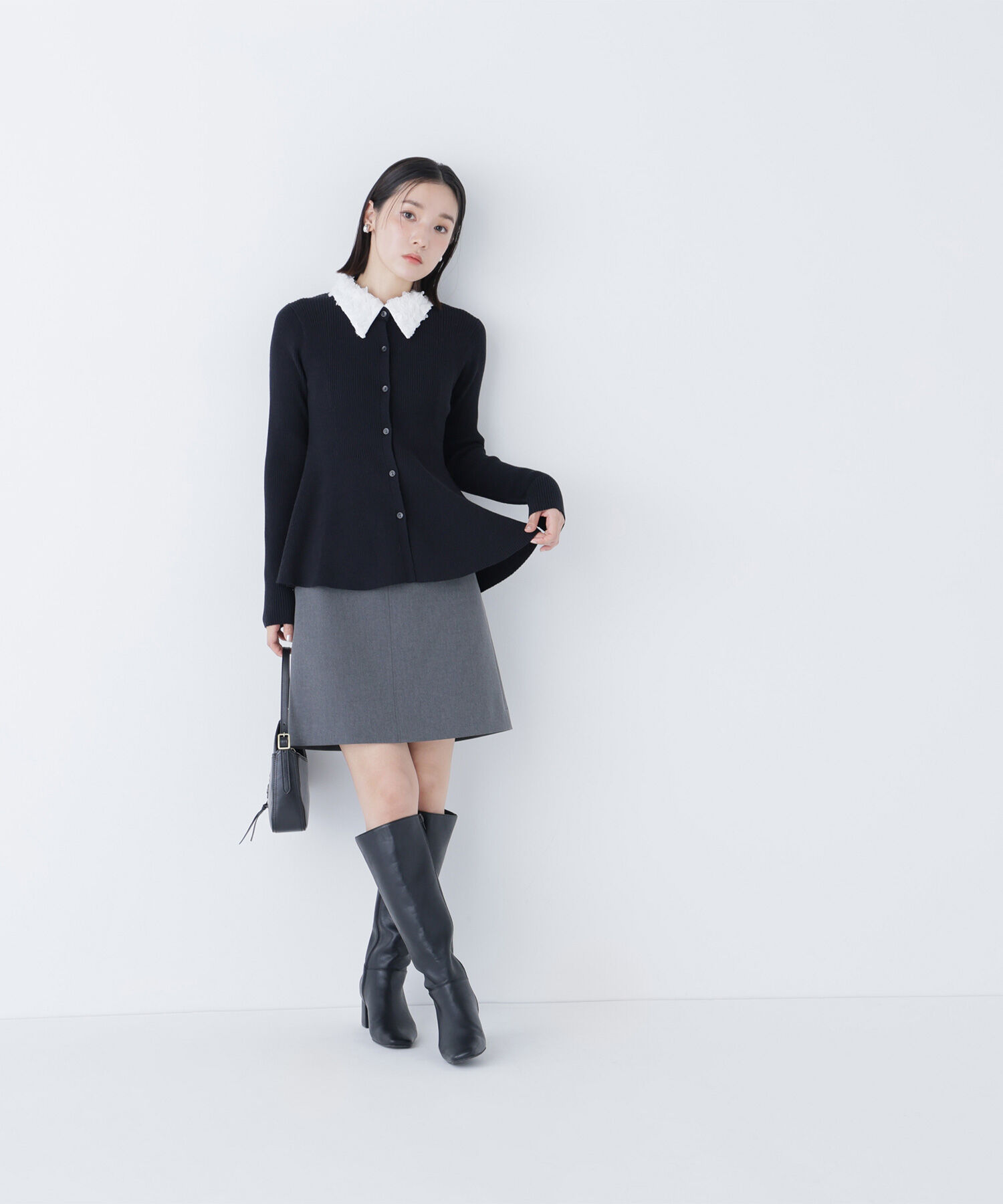  「2wayカラーペプラムニット」|ニット・セーター|