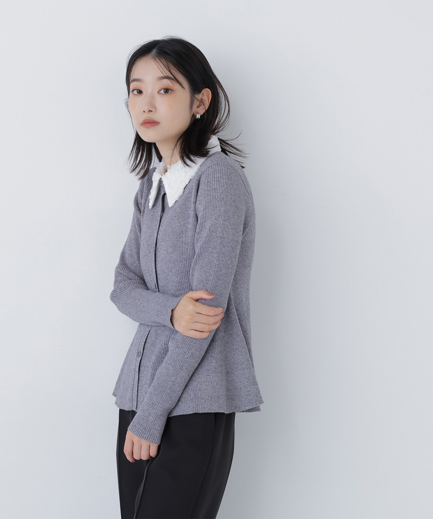  「2wayカラーペプラムニット」|ニット・セーター|