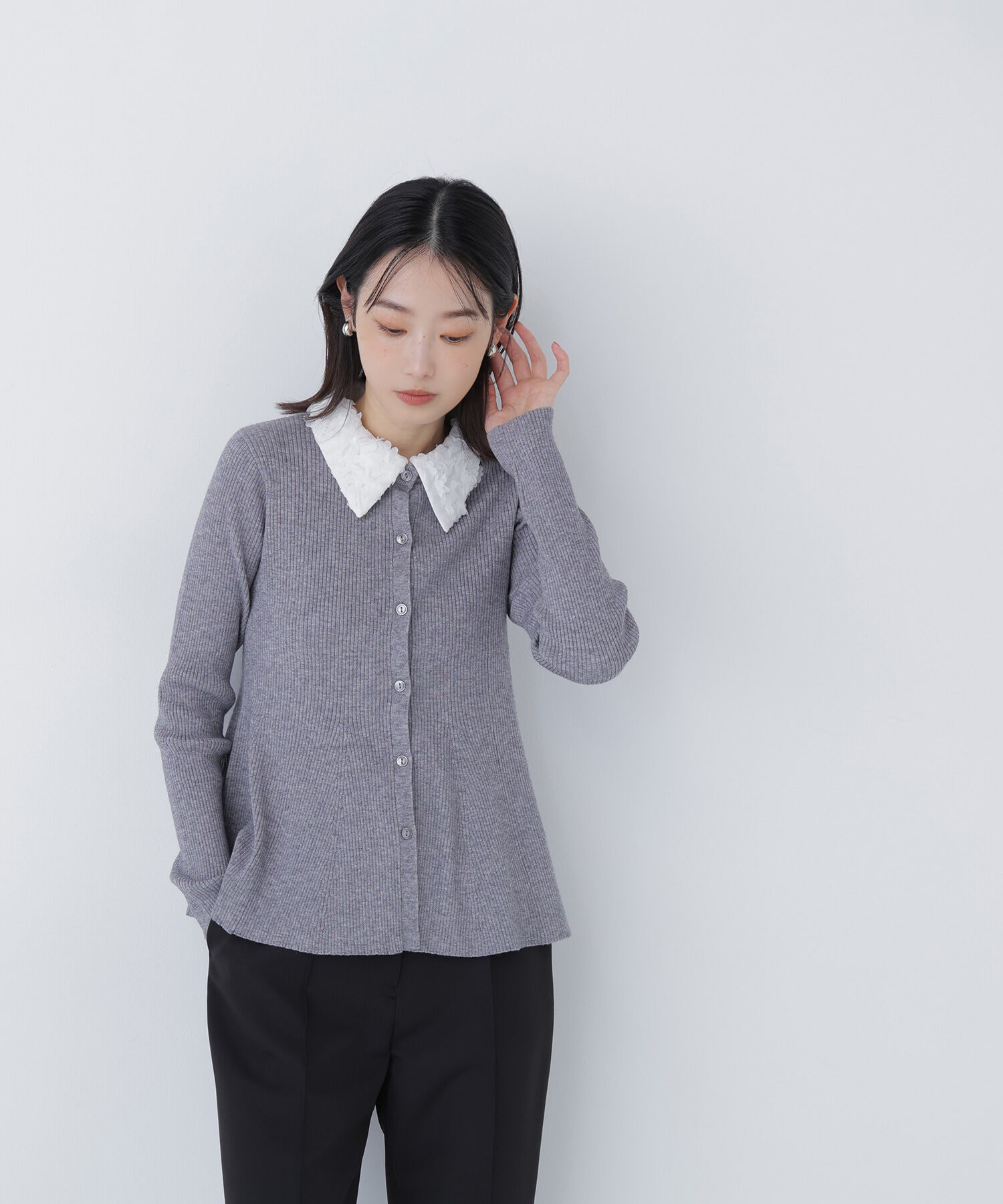  「2wayカラーペプラムニット」|ニット・セーター|