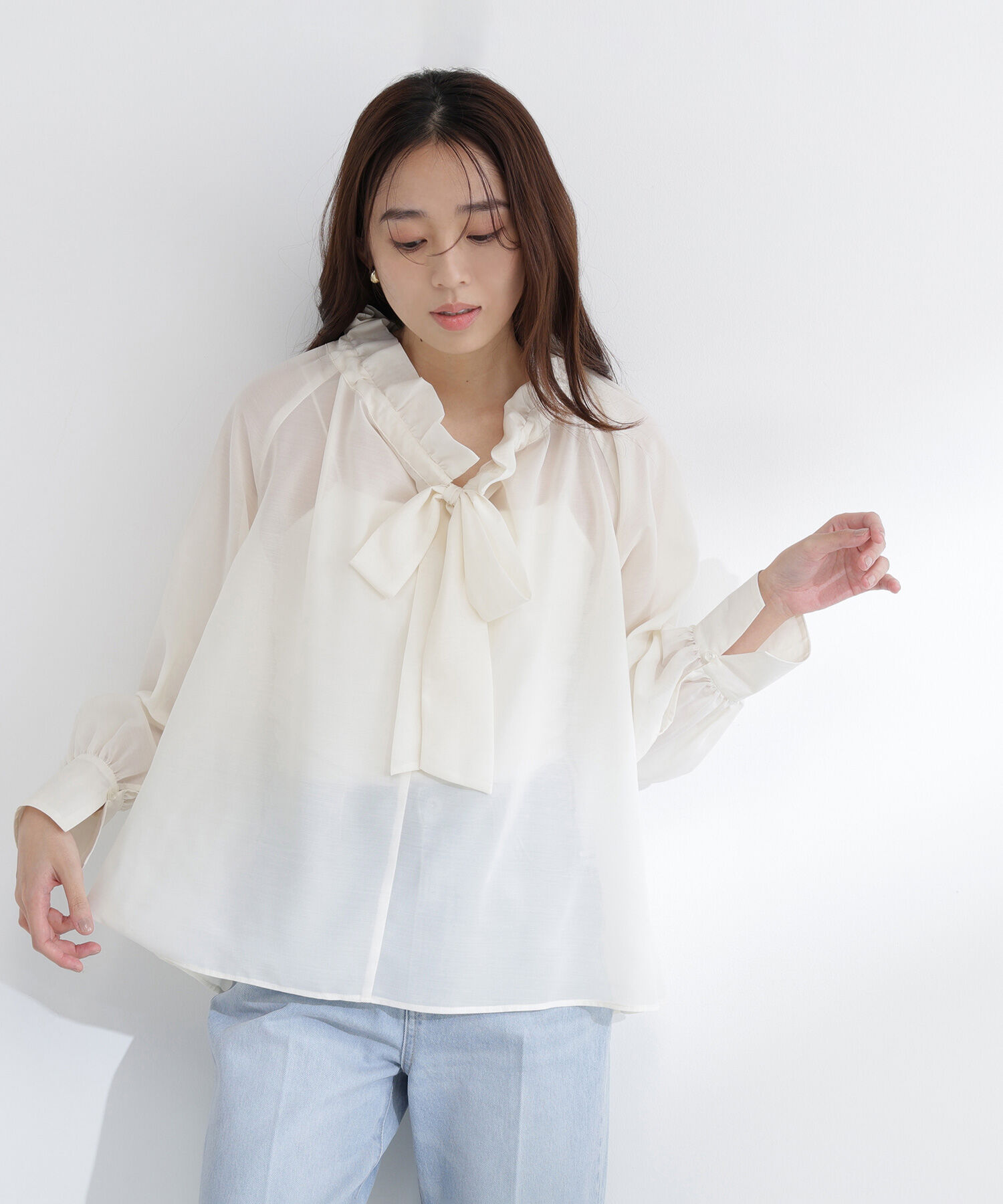  「2wayシアーボウタイブラウス」|シャツ・ブラウス|