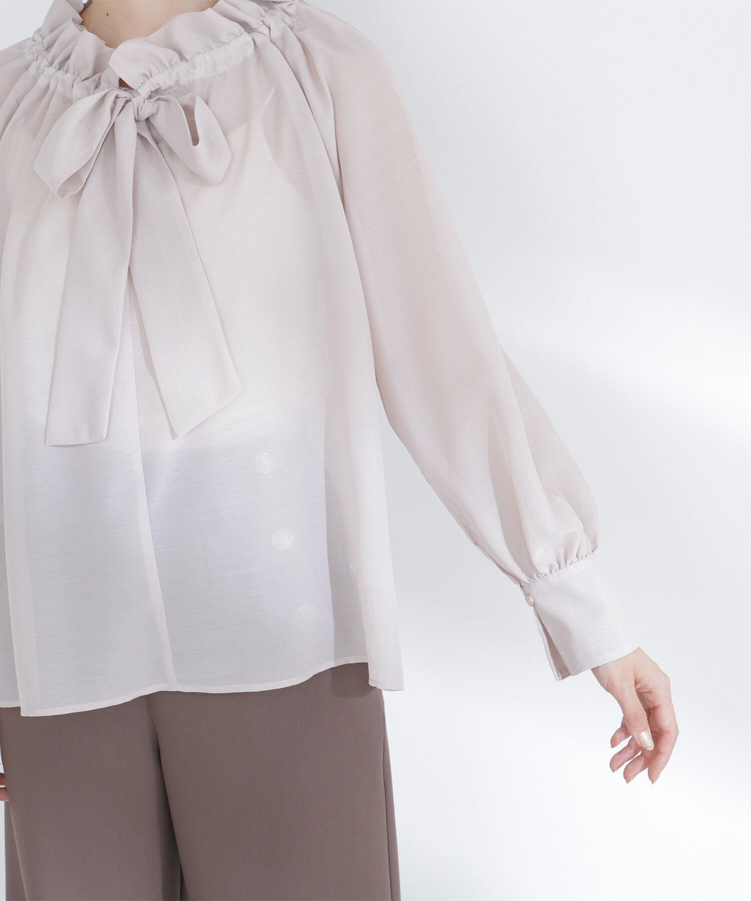  「2wayシアーボウタイブラウス」|シャツ・ブラウス|