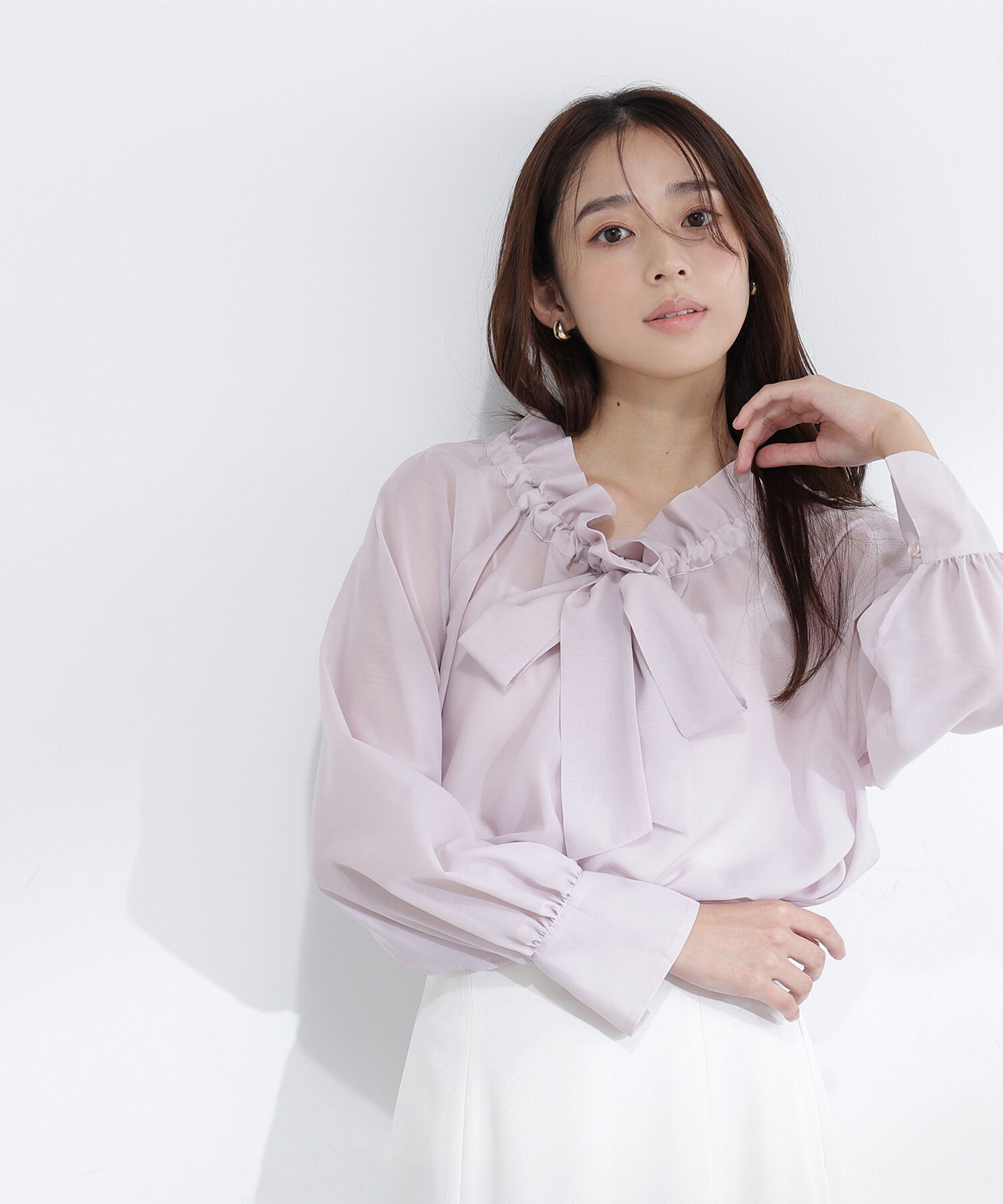  「2wayシアーボウタイブラウス」|シャツ・ブラウス|ニュアンスピ