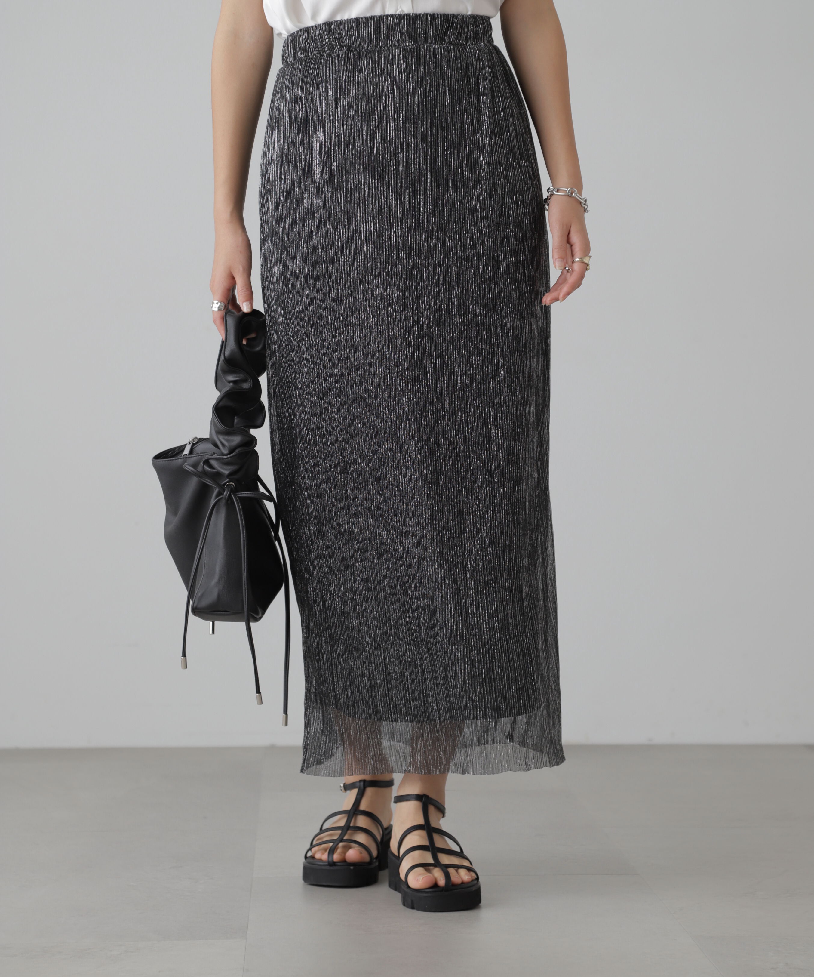  「ラメプリーツナロースカート」|スカート|