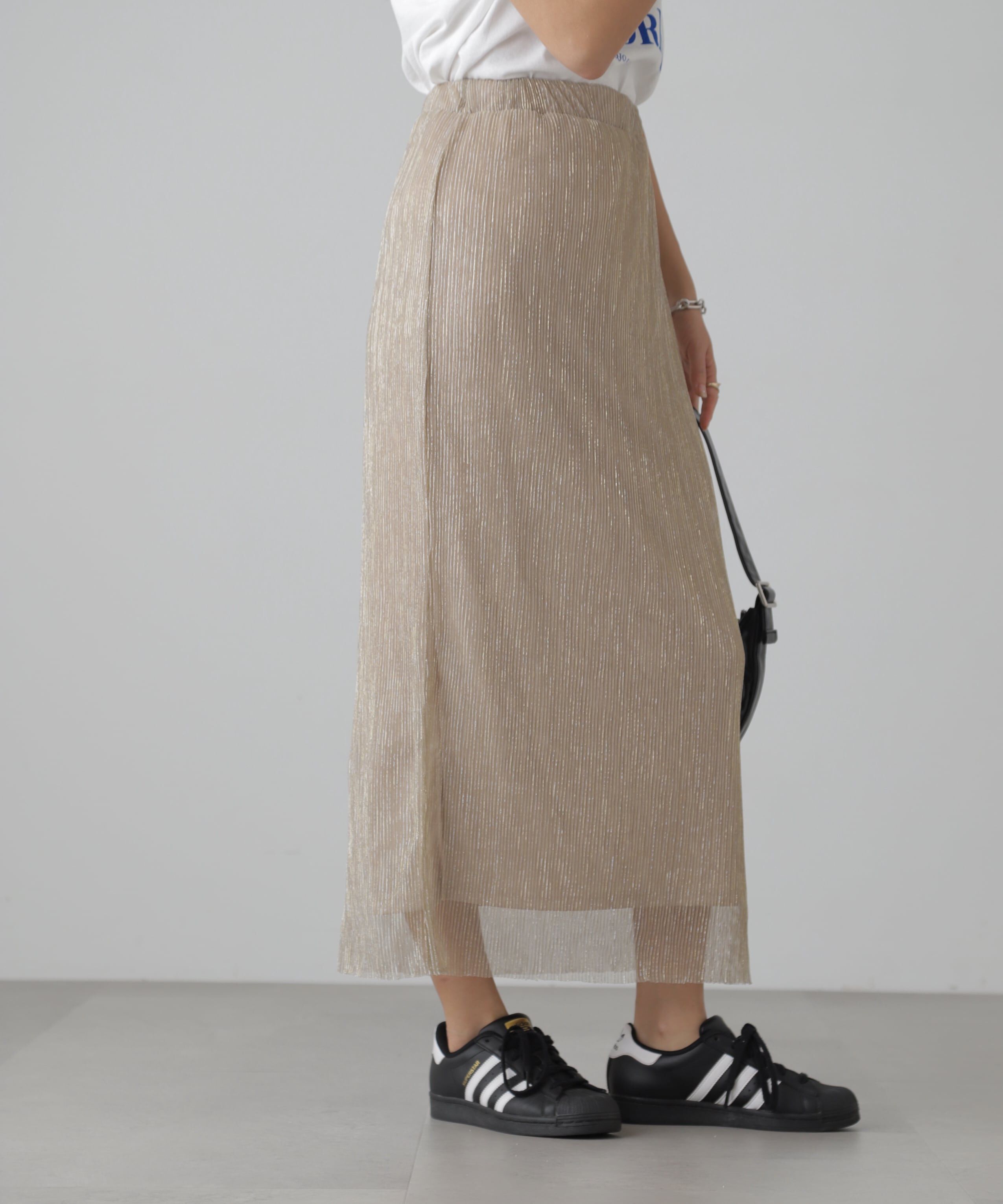  「ラメプリーツナロースカート」|スカート|