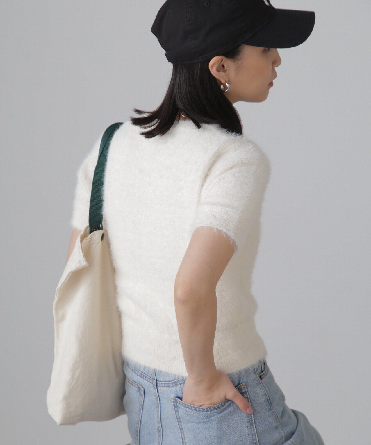  「シャギー半袖ニット」|ニット・セーター|