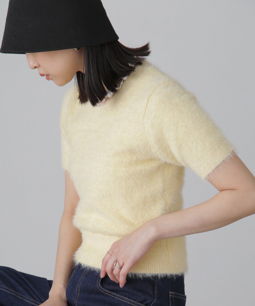  「シャギー半袖ニット」|ニット・セーター|