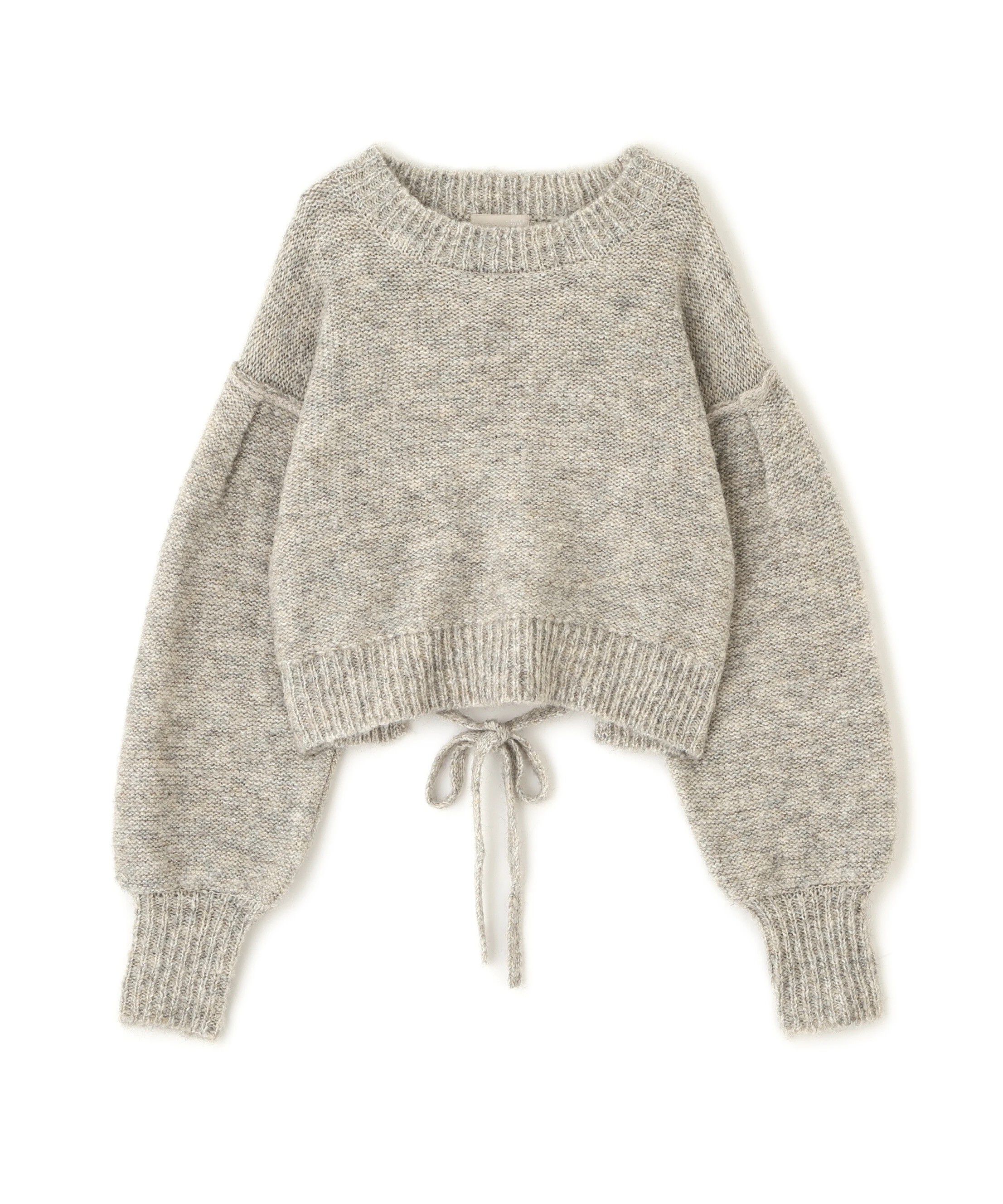  「バックリボンショート丈ニット」|ニット・セーター|