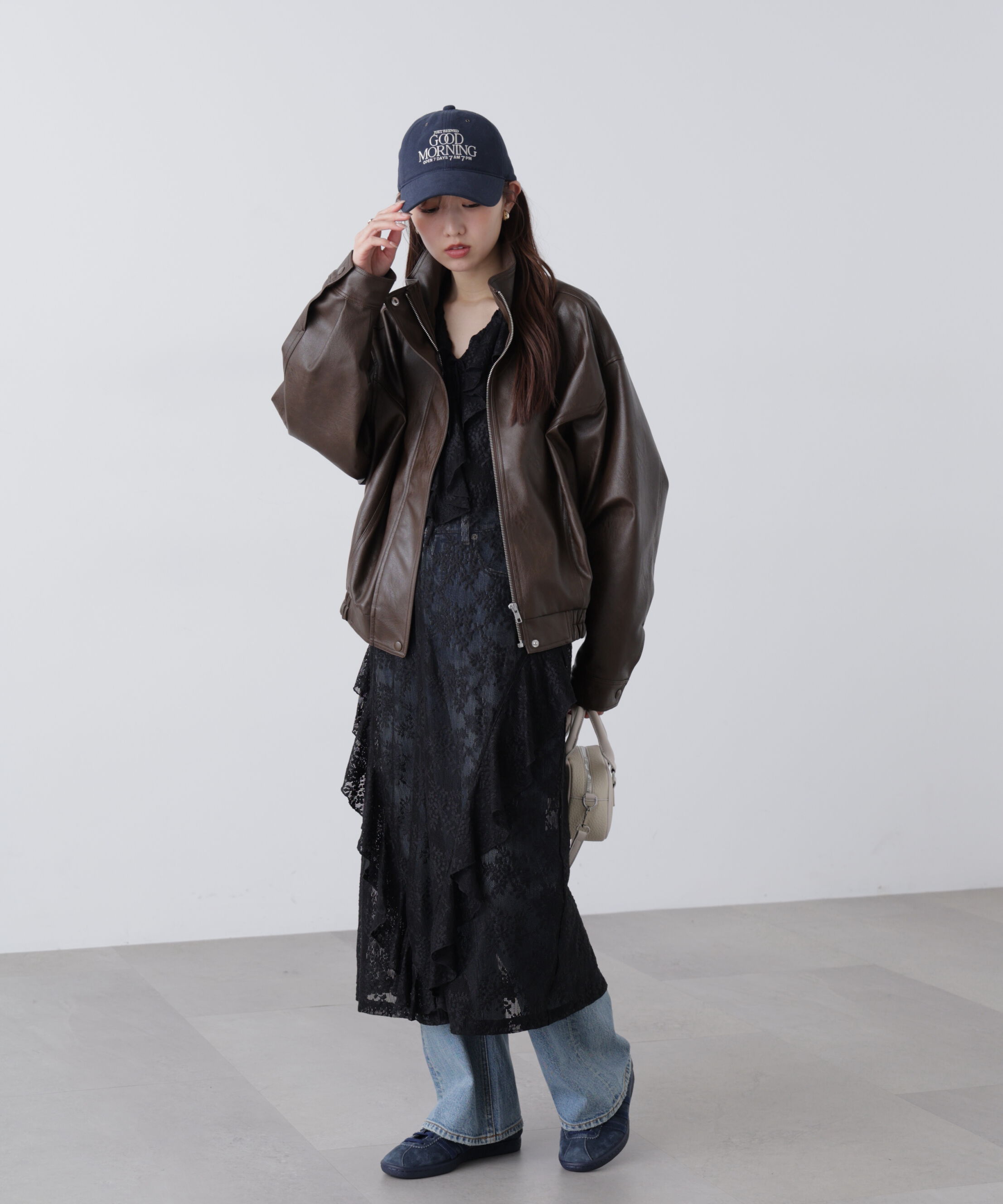  「前開きラッフルフリルレースワンピース」|ワンピース|