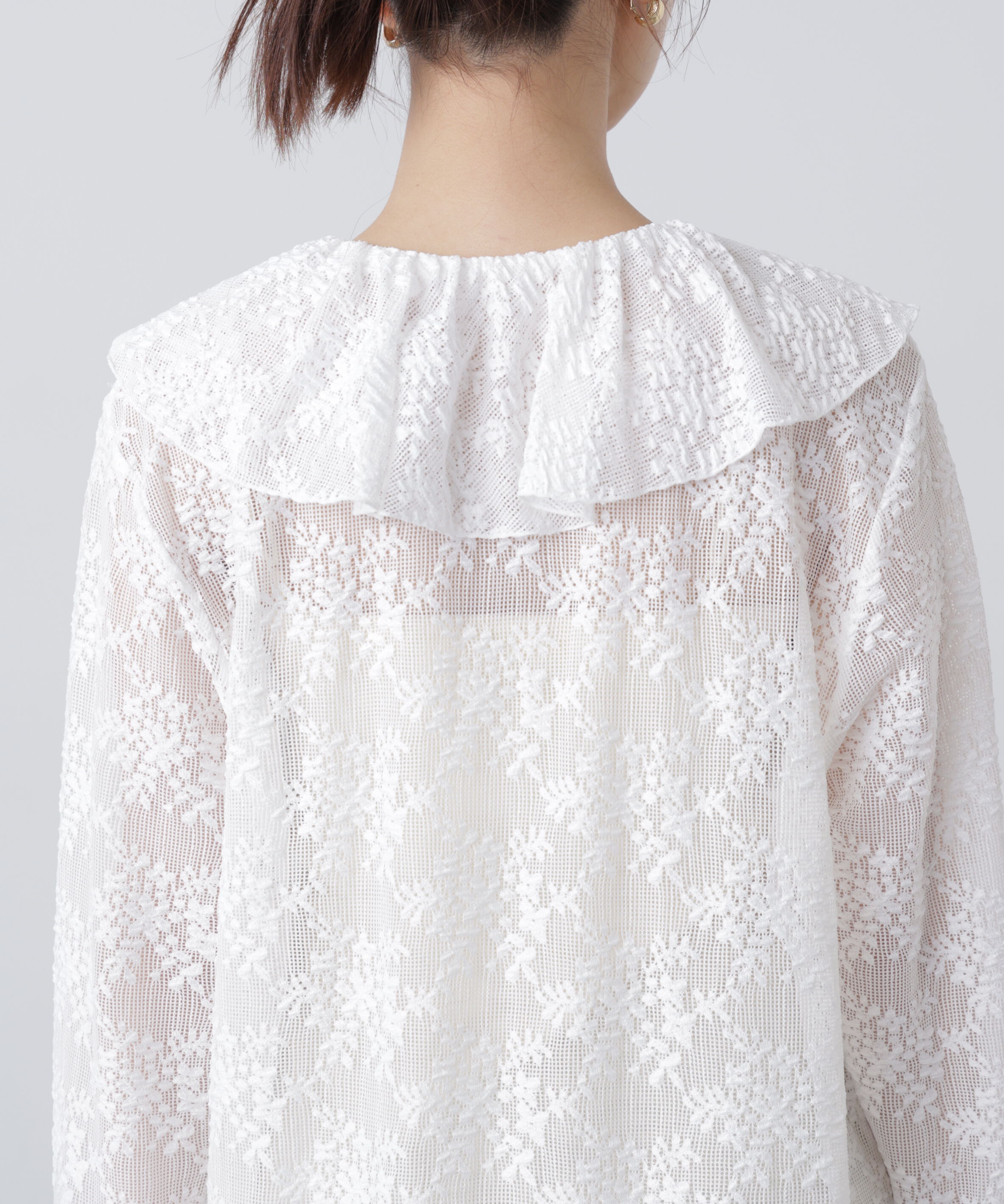  「前開きラッフルフリルレースワンピース」|ワンピース|