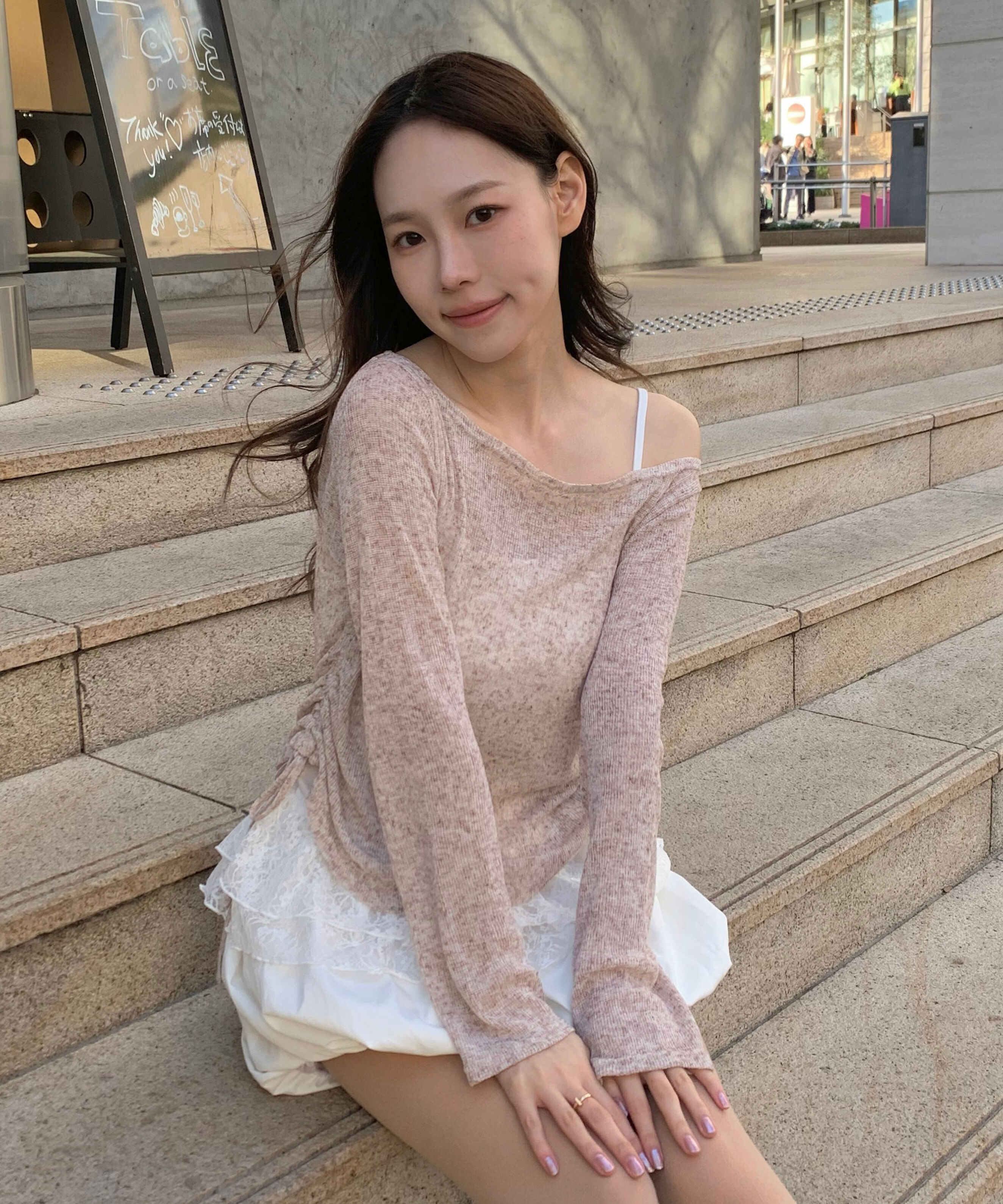  「メランジドロストレースティアードキャミセット」|Tシャツ・カットソー|