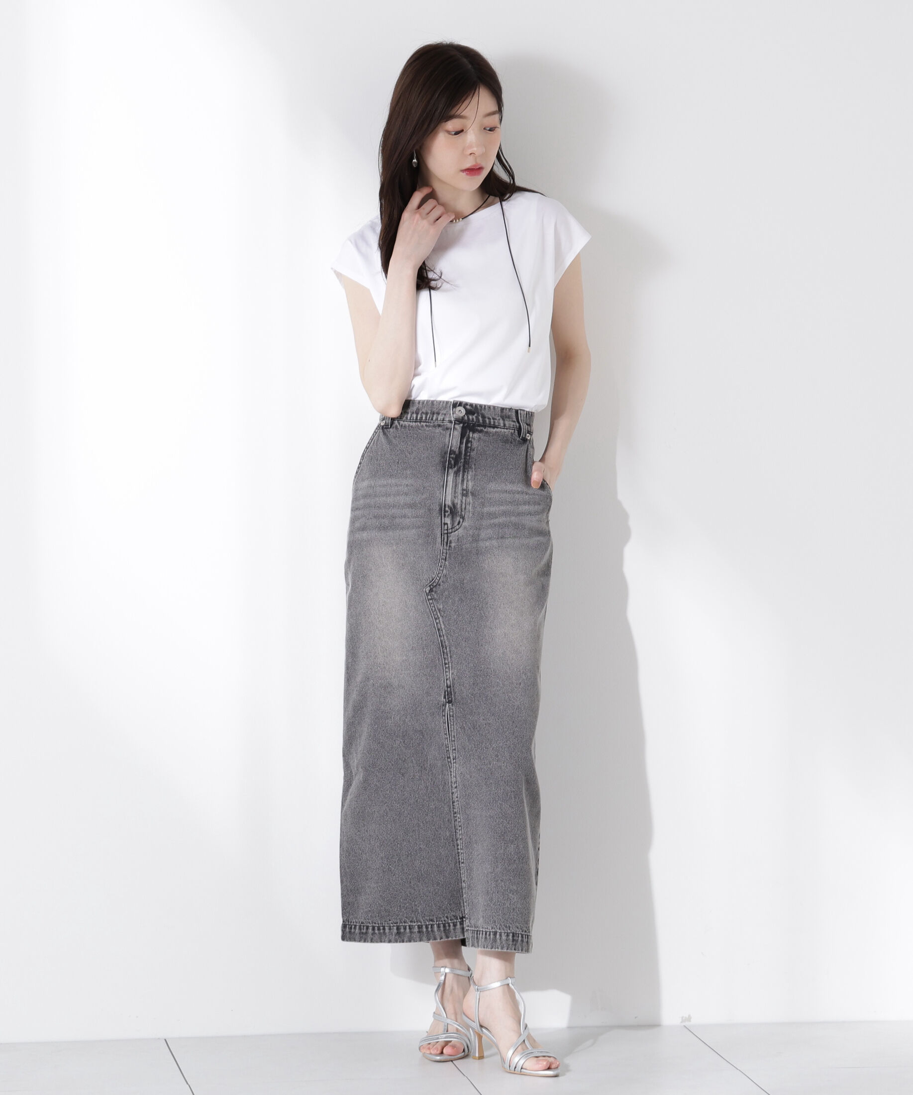 PROPORTION BODY DRESSING「デニムナロースカート」|スカート|