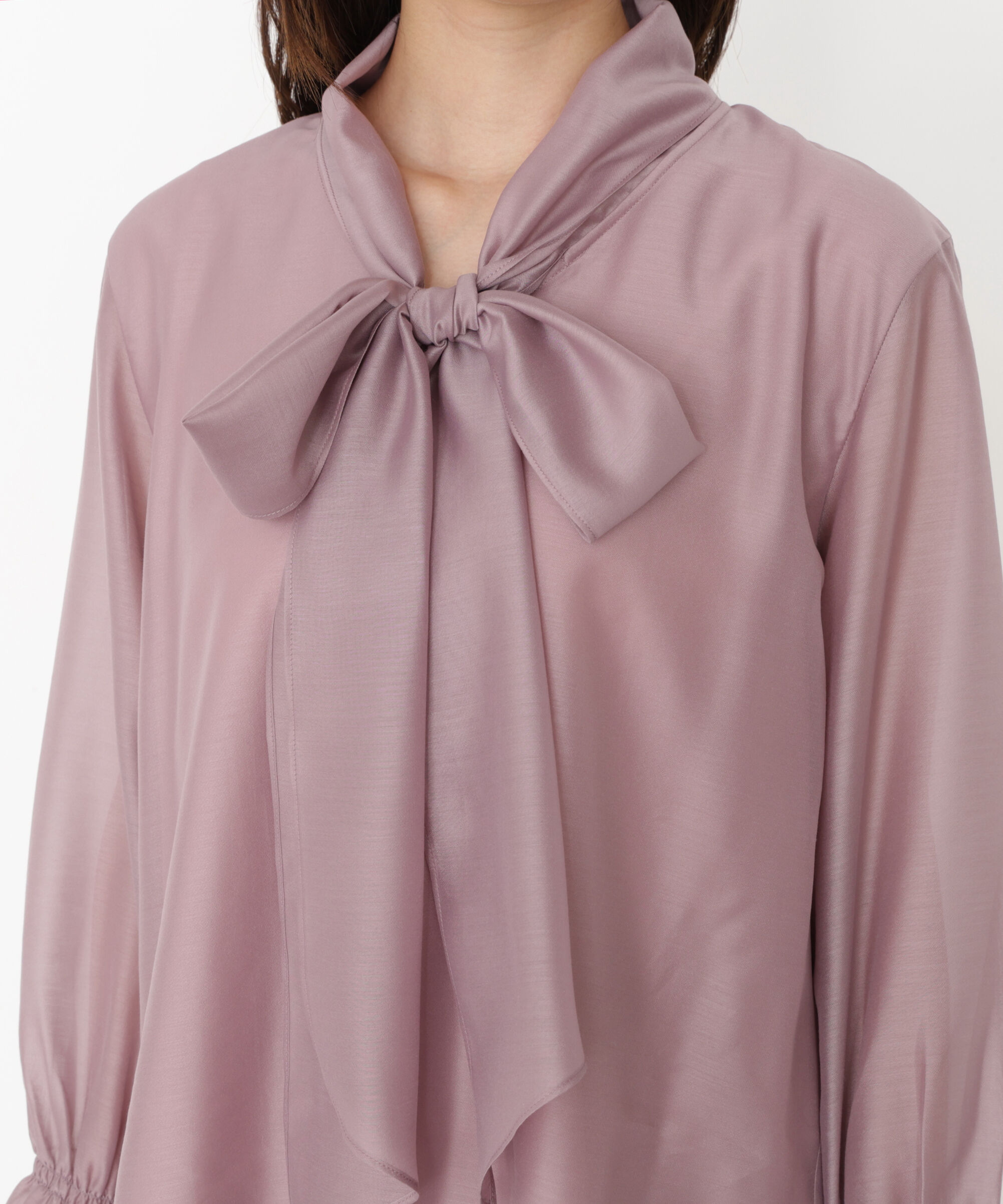 PROPORTION BODY DRESSING「＜ウォッシャブル＞シアーボウタイブラウス 25AW」|シャツ・ブラウス|