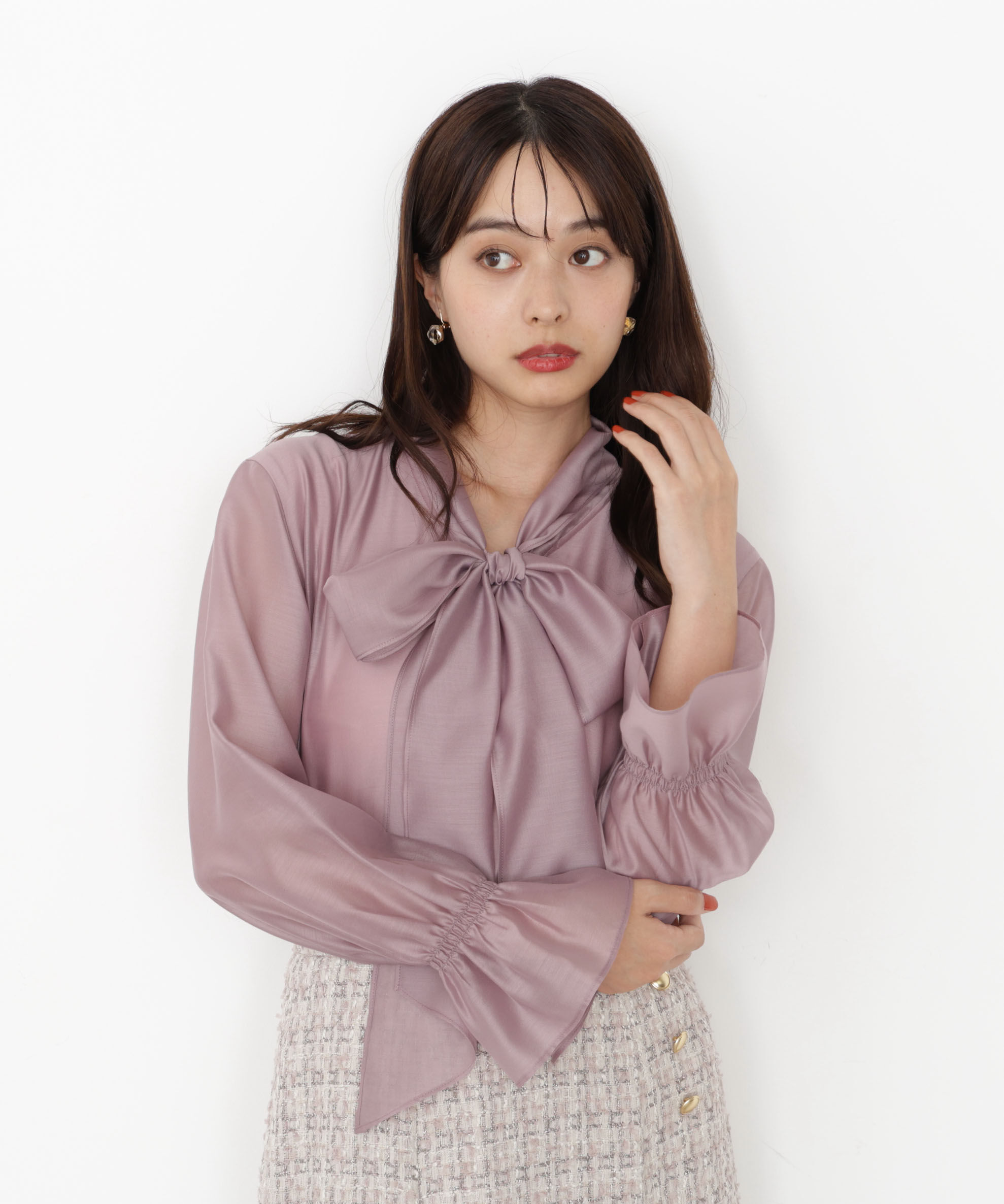 PROPORTION BODY DRESSING「＜ウォッシャブル＞シアーボウタイブラウス 25AW」|シャツ・ブラウス|