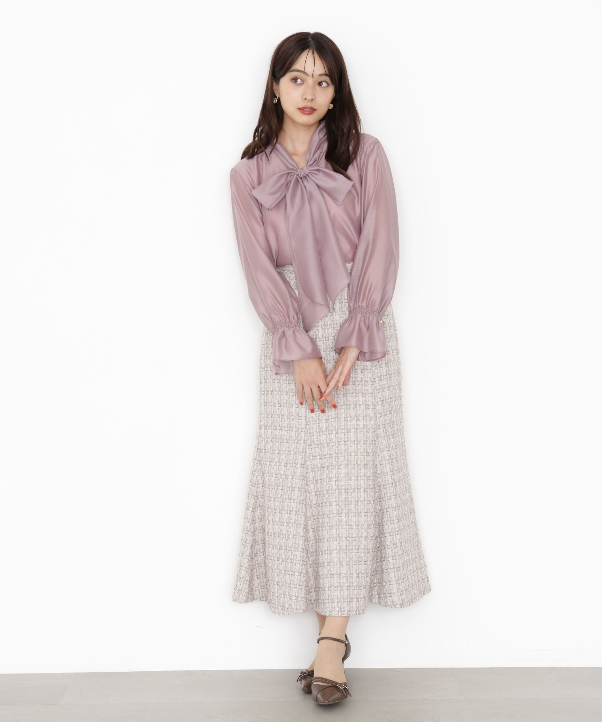 PROPORTION BODY DRESSING「＜ウォッシャブル＞シアーボウタイブラウス 25AW」|シャツ・ブラウス|