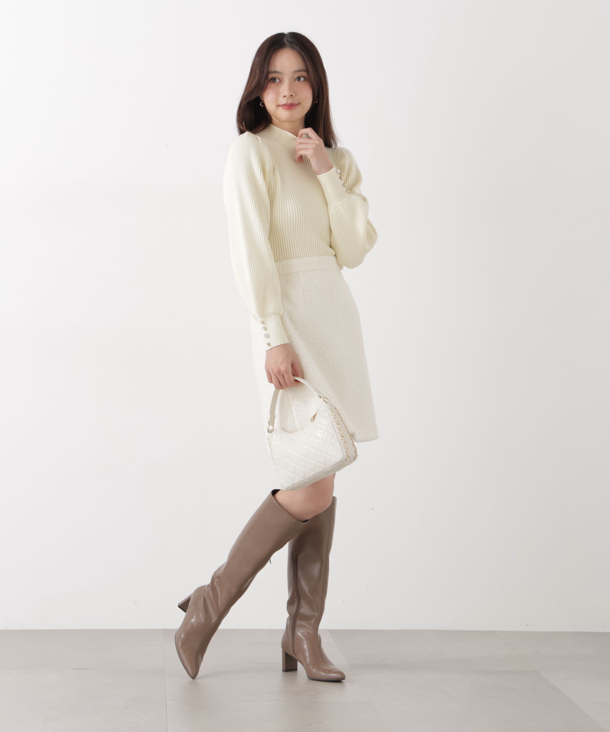 PROPORTION BODY DRESSING「ハイネックボリュームスリーブニット」|ニット・セーター|