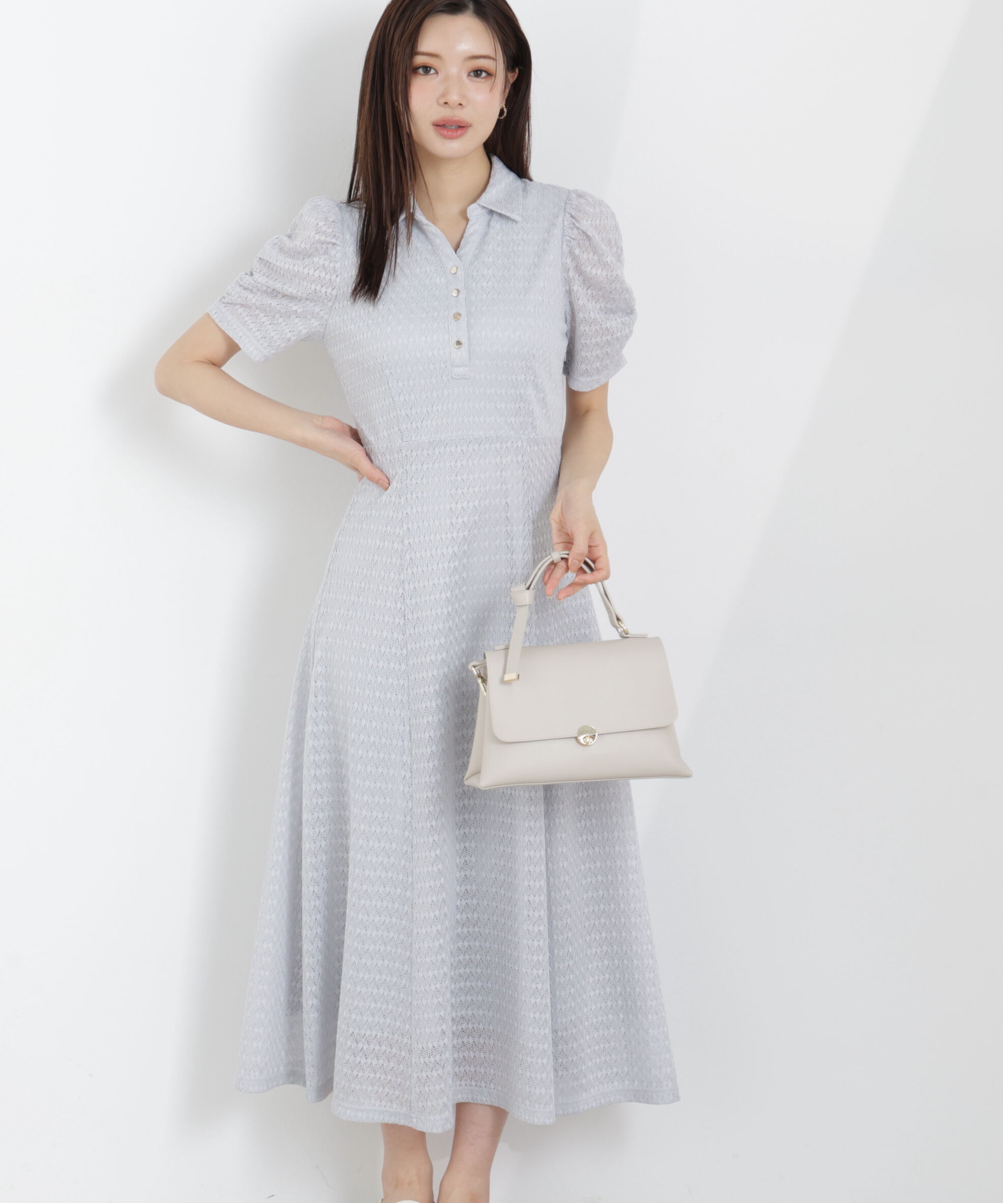 PROPORTION BODY DRESSING「ストレッチレース襟付きワンピース　26SS」|ワンピース|