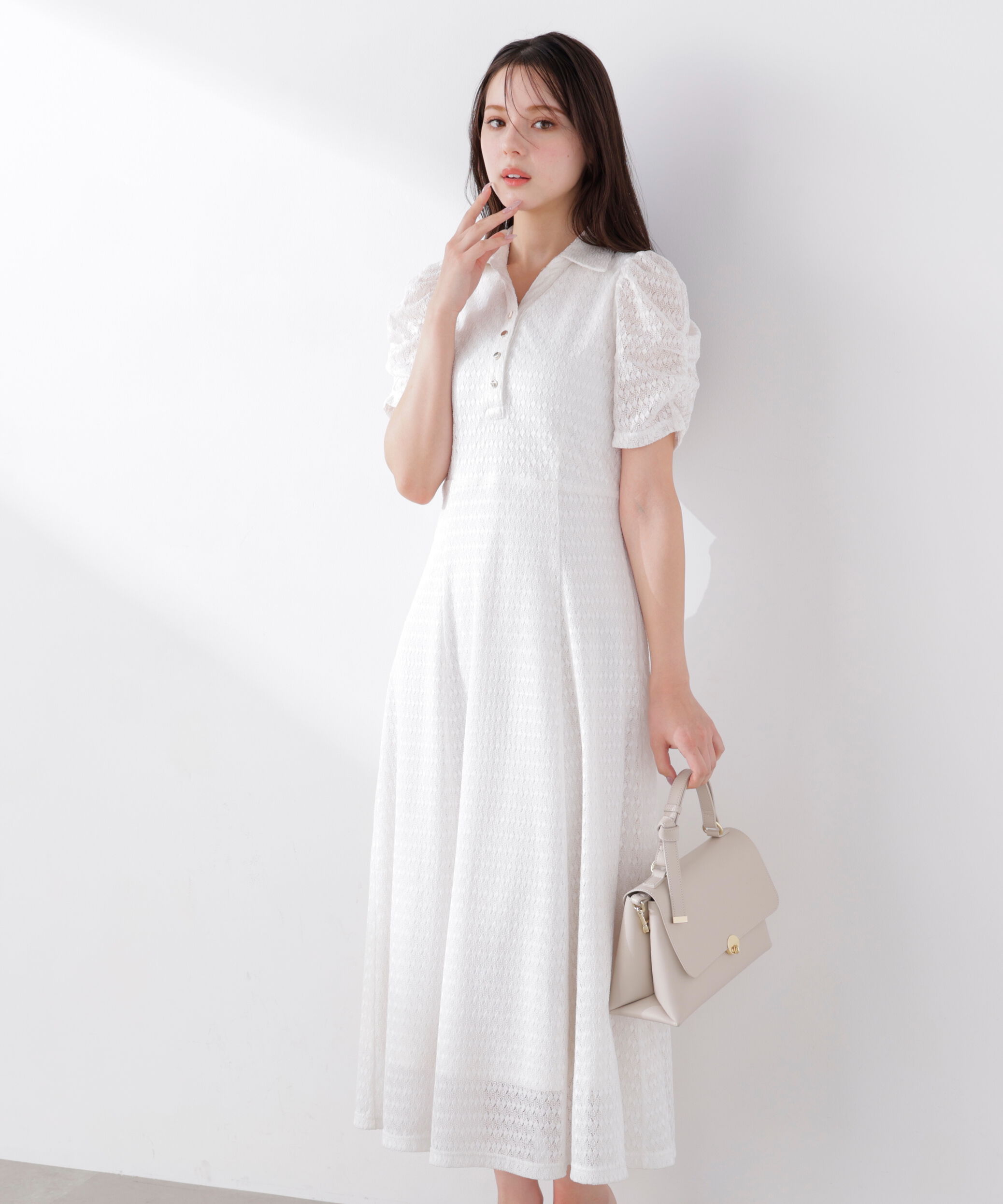 PROPORTION BODY DRESSING「ストレッチレース襟付きワンピース　26SS」|ワンピース|