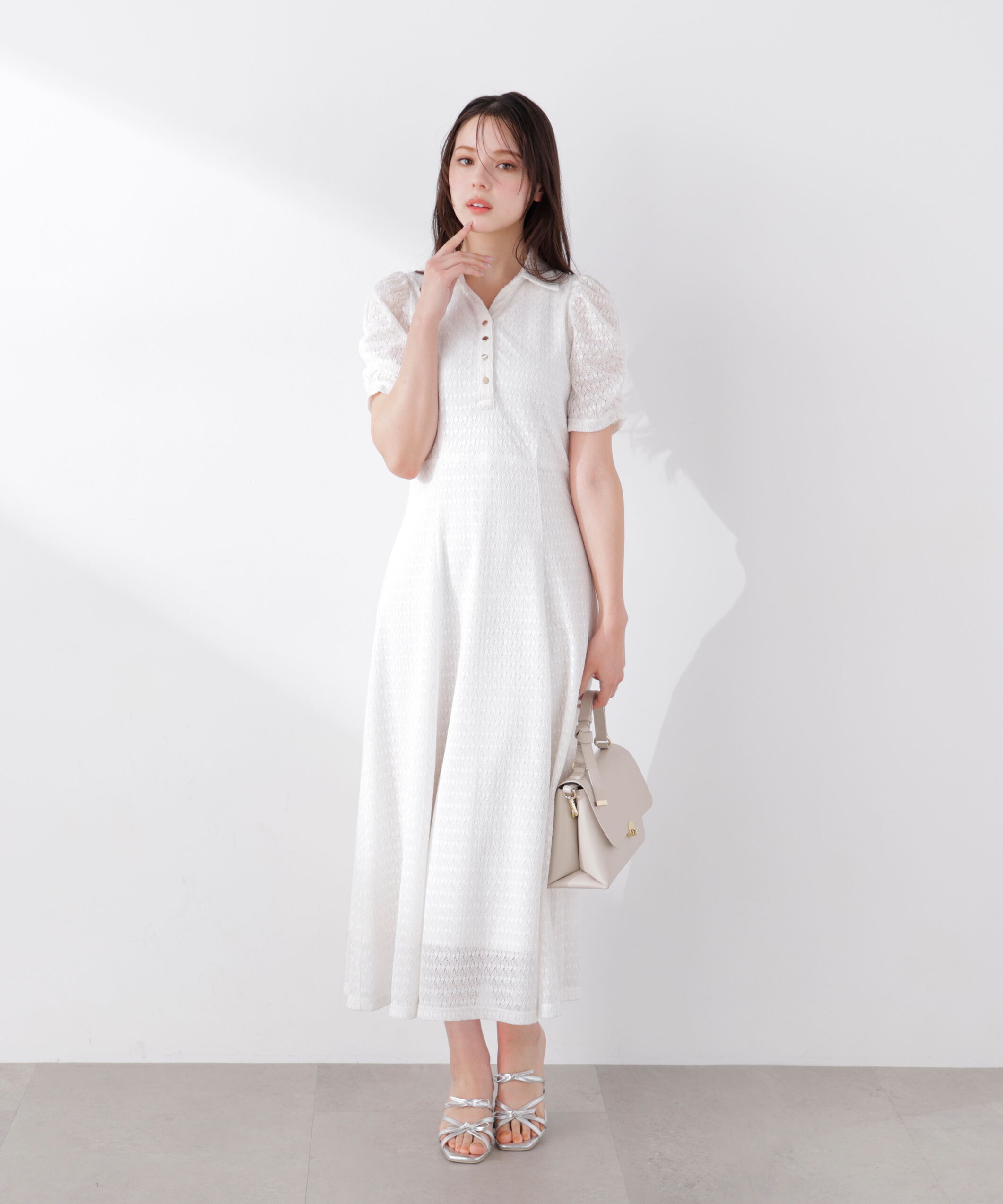 PROPORTION BODY DRESSING「ストレッチレース襟付きワンピース　26SS」|ワンピース|