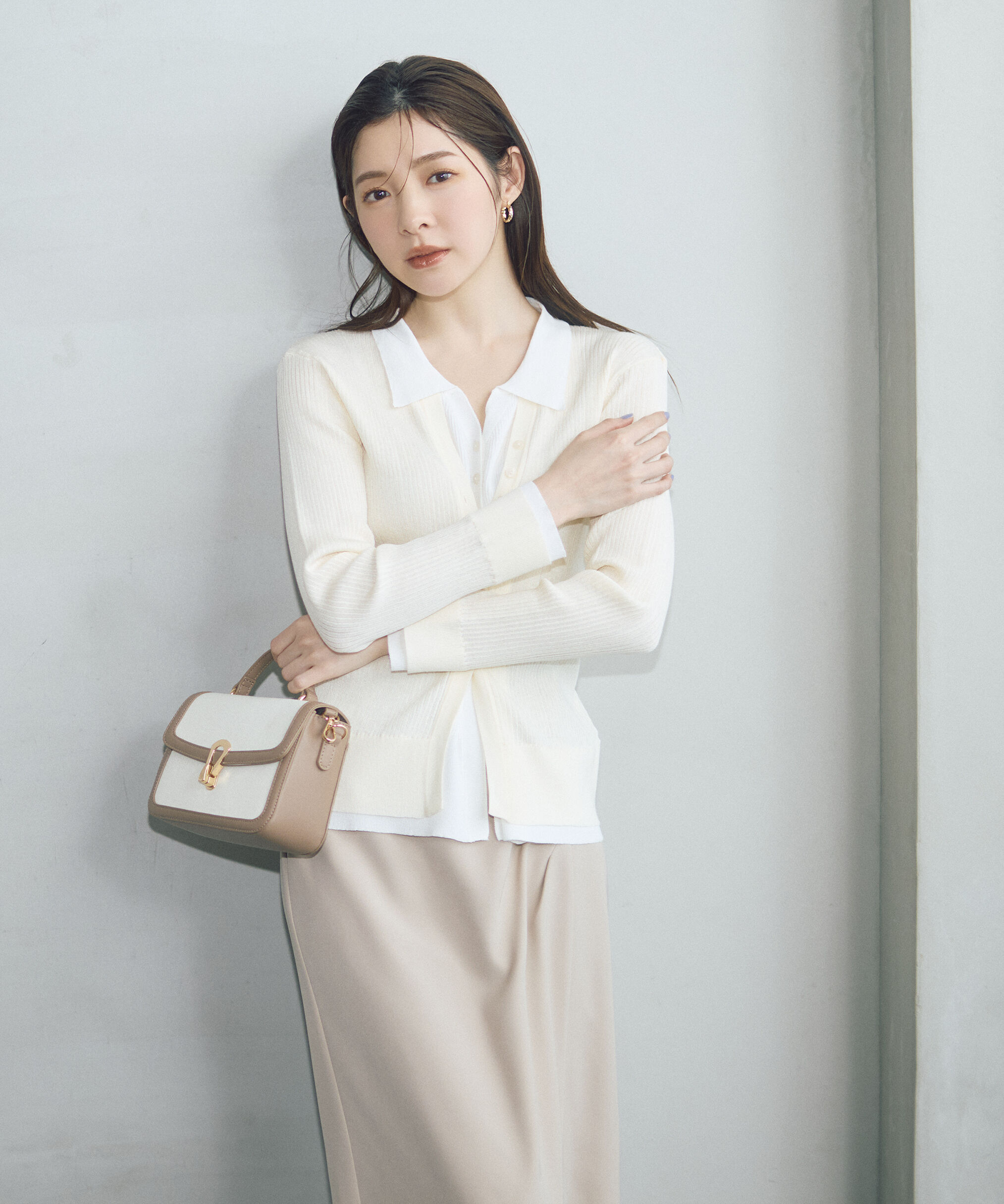 PROPORTION BODY DRESSING「＜今村朱里さんコラボ＞レイヤード風リブニット 26SS」|ニット・セーター|アイボリー&times;  2