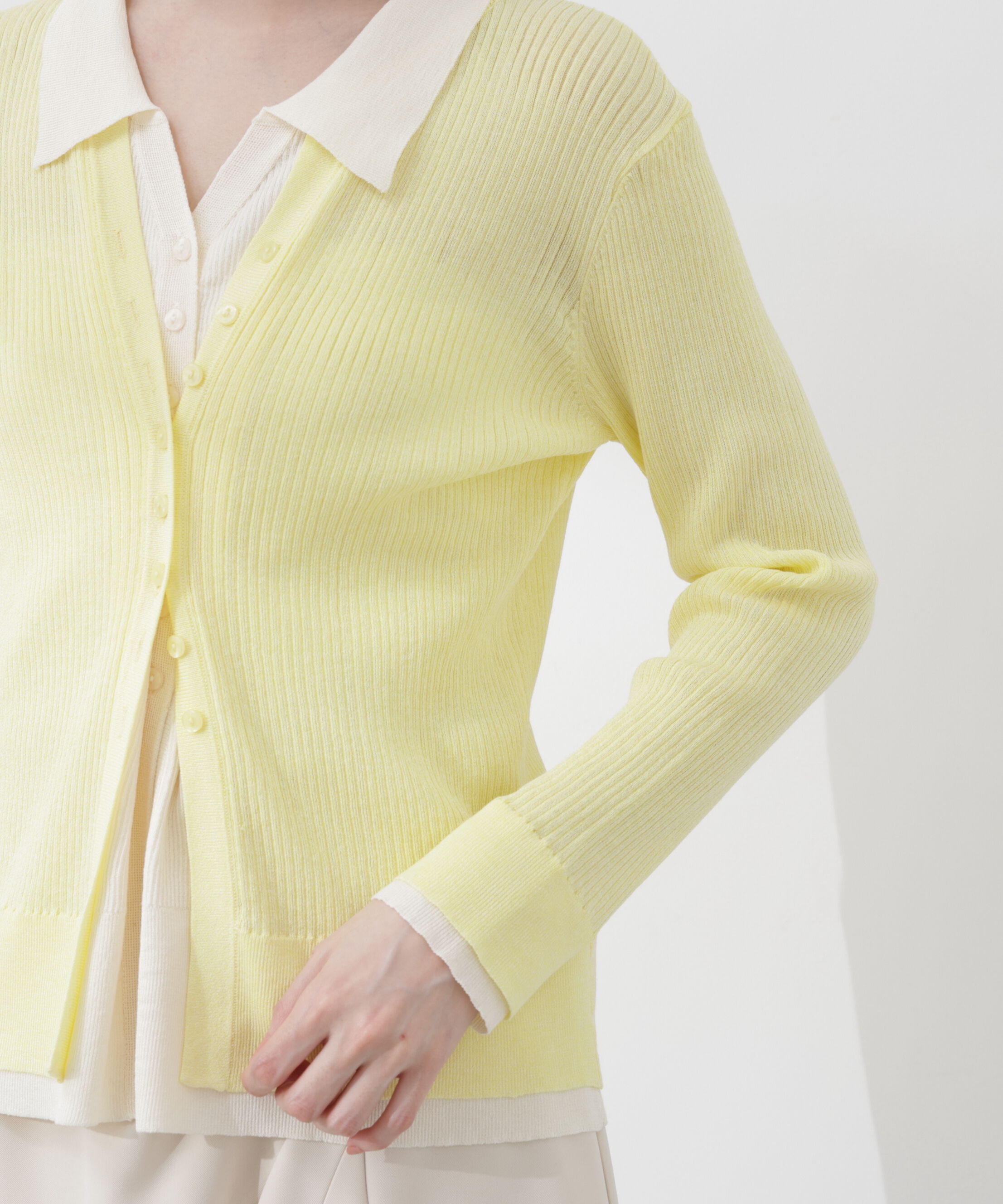 PROPORTION BODY DRESSING「＜今村朱里さんコラボ＞レイヤード風リブニット 26SS」|ニット・セーター|