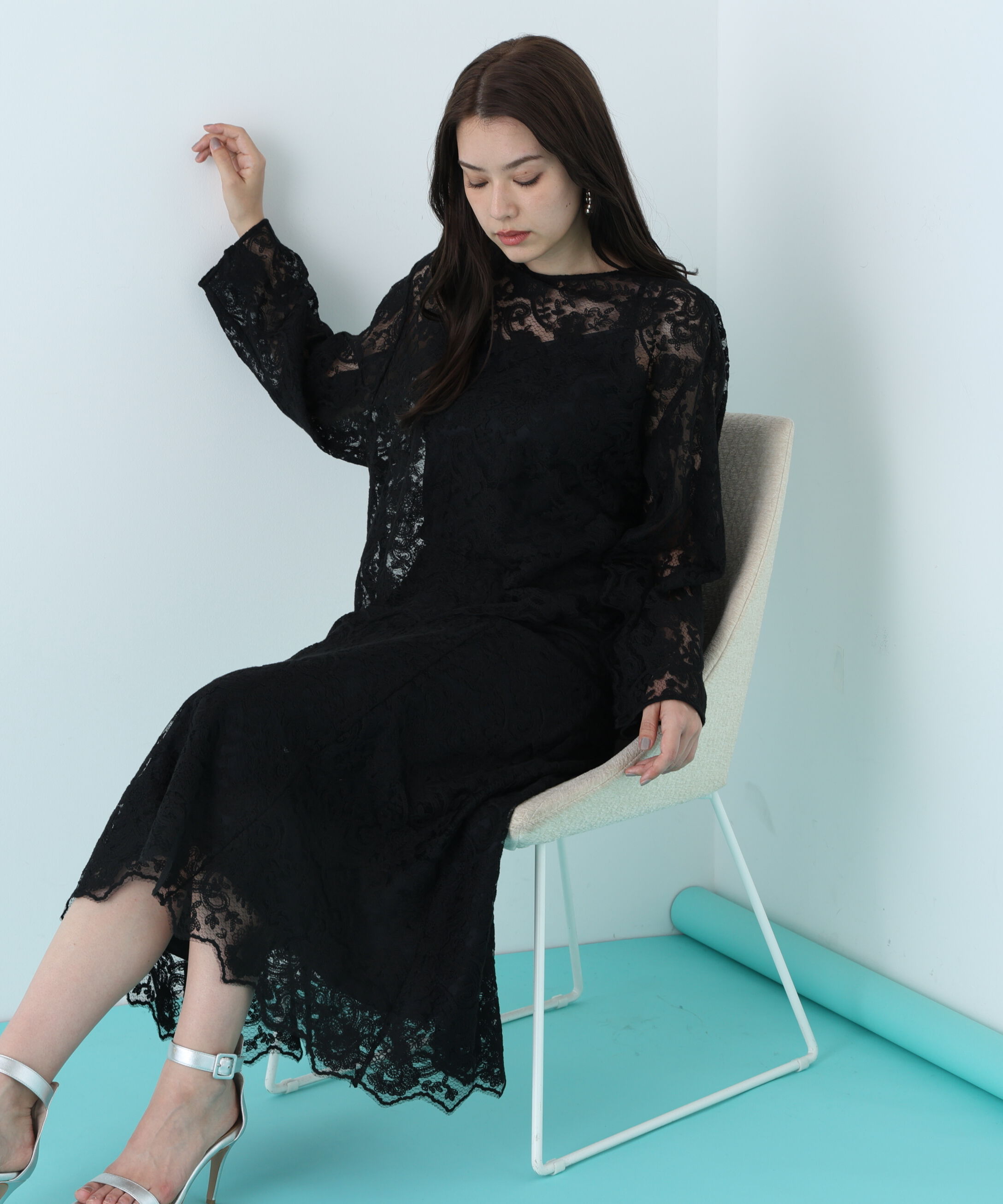  「スカラレースブラウス」|シャツ・ブラウス|ブラック