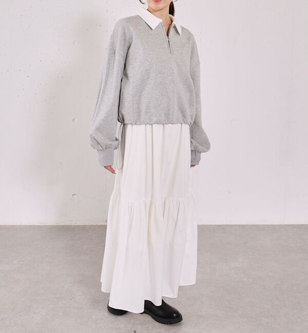 archives「ハーフＺＩＰスウェット&times;キャミワンピースＳＥＴ」|ワンピース|GRAY