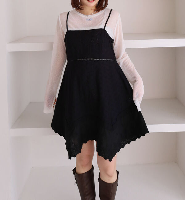 archives「イレヘムスカラップミニキャミワンピース」|ワンピース|BLACK
