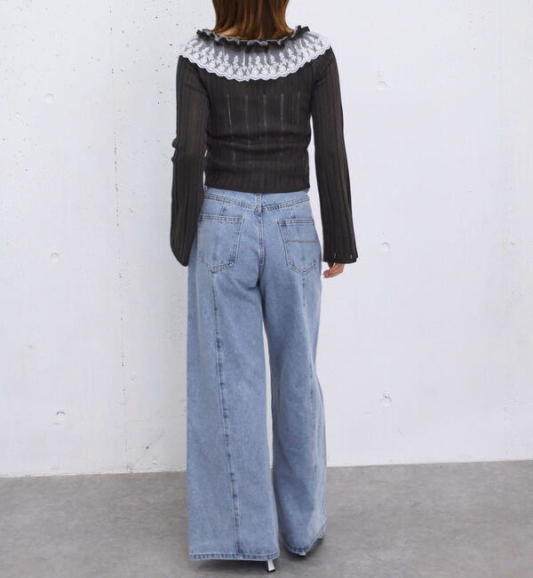 archives「フロントレースフリルニットカーディガン」|カーディガン|