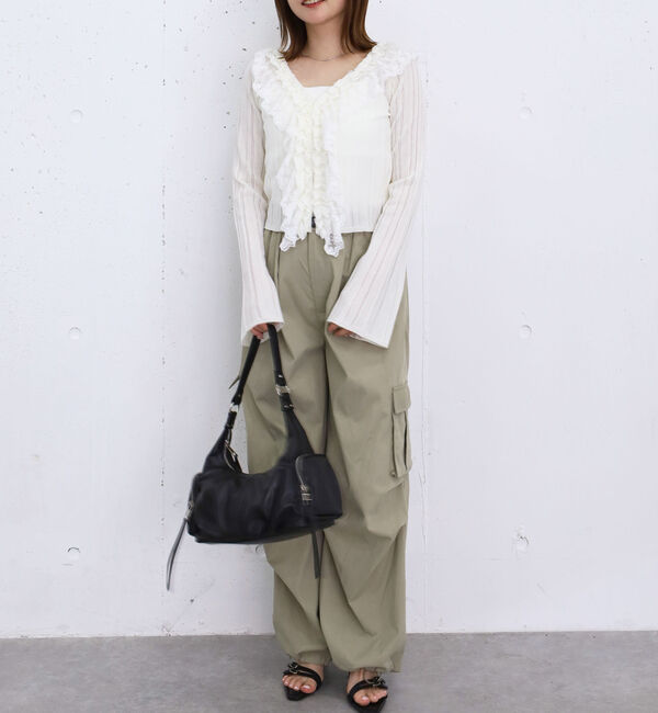 archives「フロントレースフリルニットカーディガン」|カーディガン|