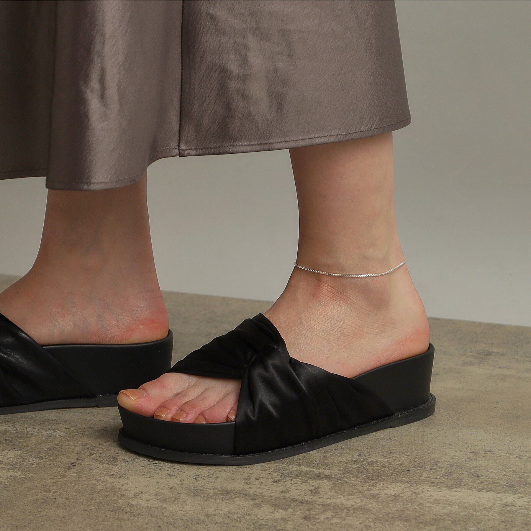 COCOSHNIK ONKITSCH「シルバー デザインチェーン ベネチアンアンクレット」|アンクレット|