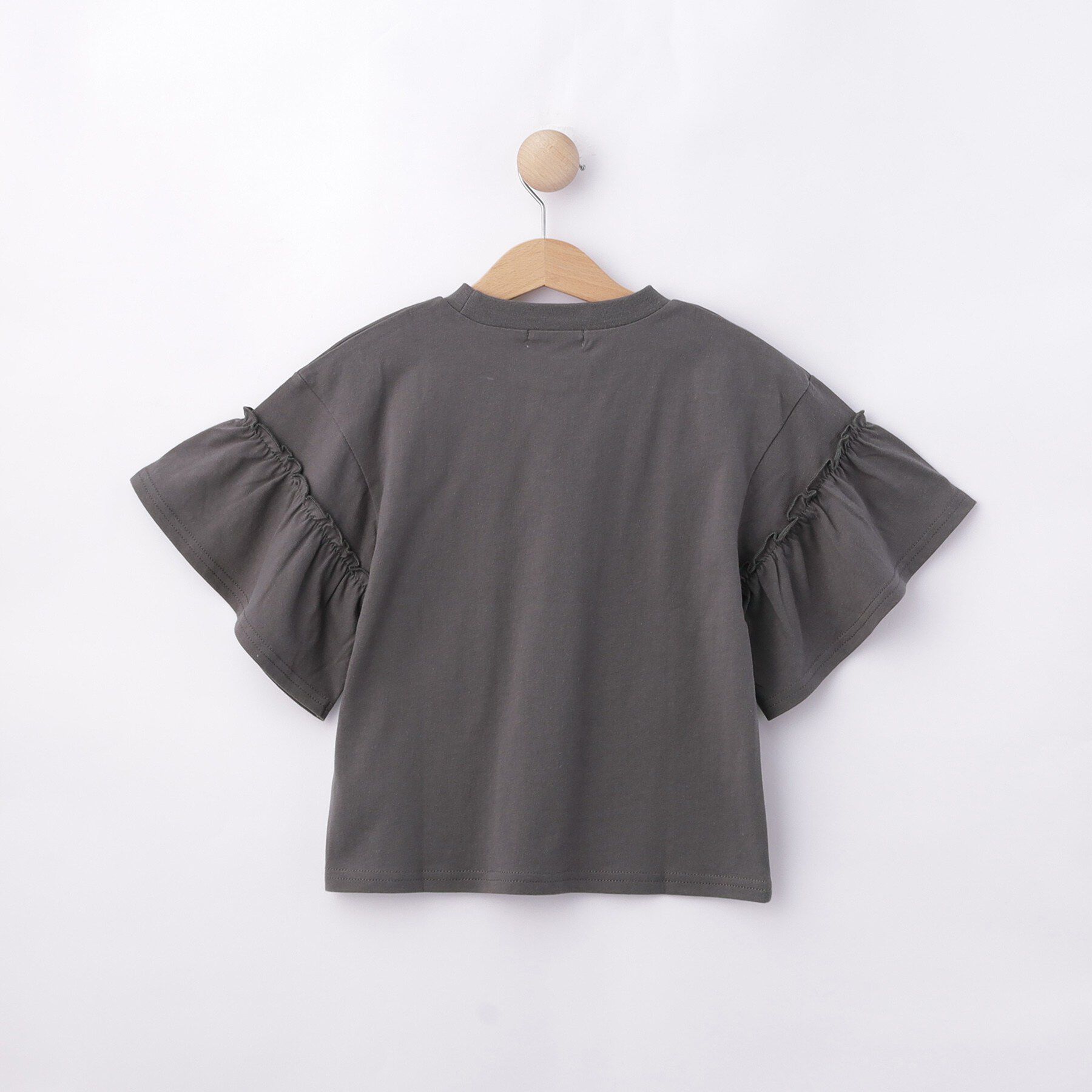 SHOO･LA･RUE「【100-150cm】フリルロゴTシャツ」|Tシャツ・カットソー|