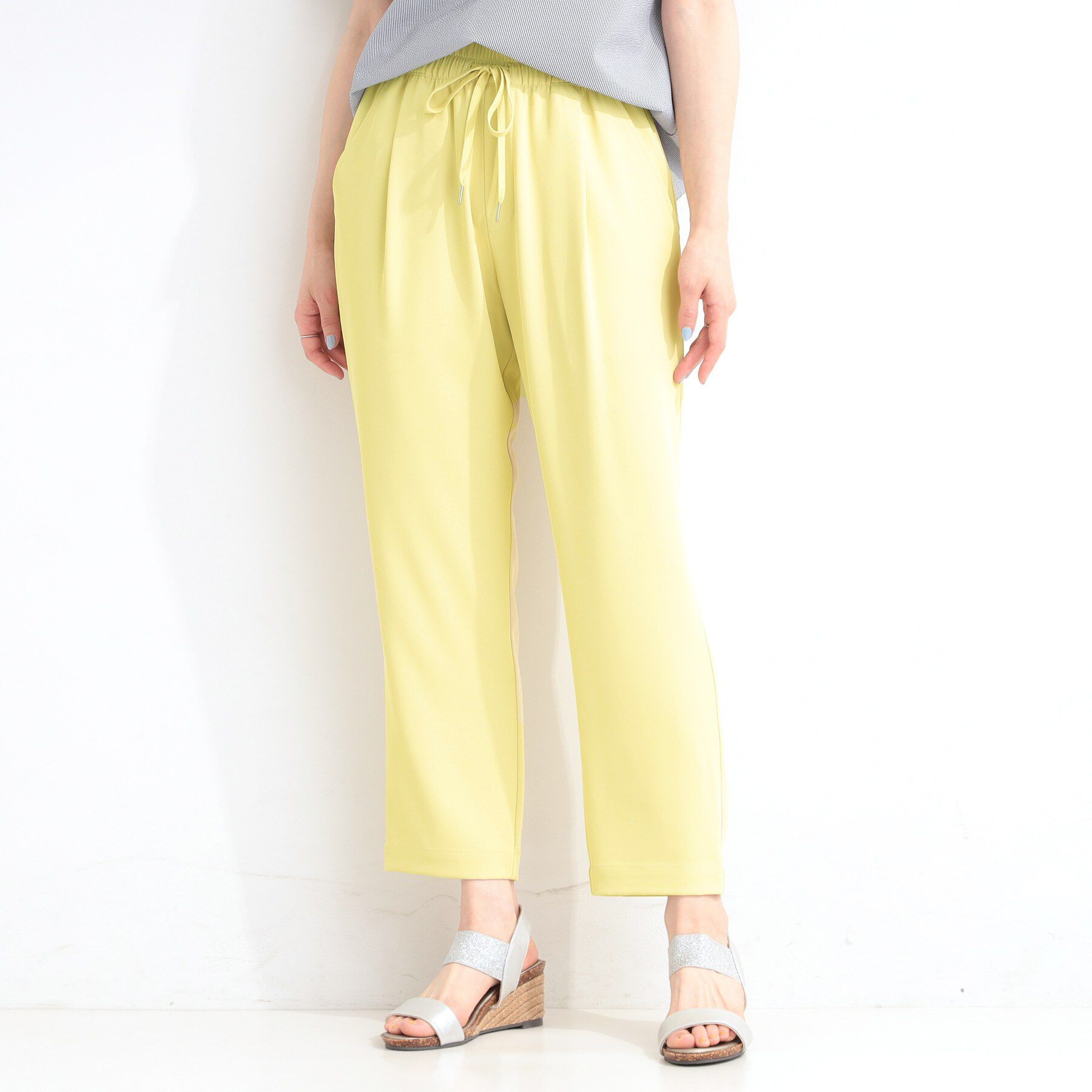 SHOO･LA･RUE「【セットアップ可/ひんやり/UV/SS-3L】さらさらぷるん イージーテーパードパンツ」|その他|