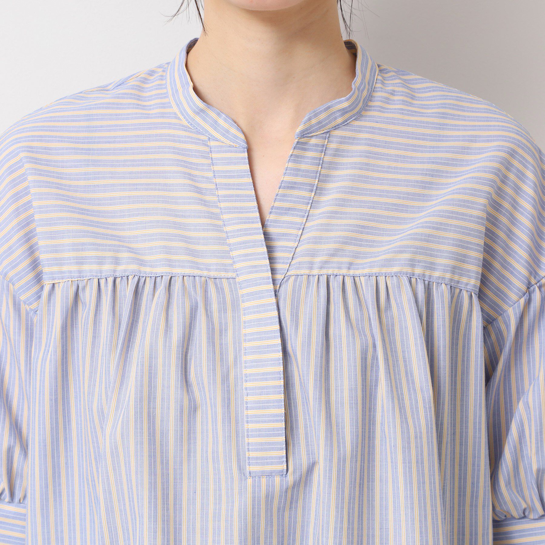 Dessin「【洗える・4サイズ展開】フロントスリット五分袖ブラウス（XS～L）」|シャツ・ブラウス|