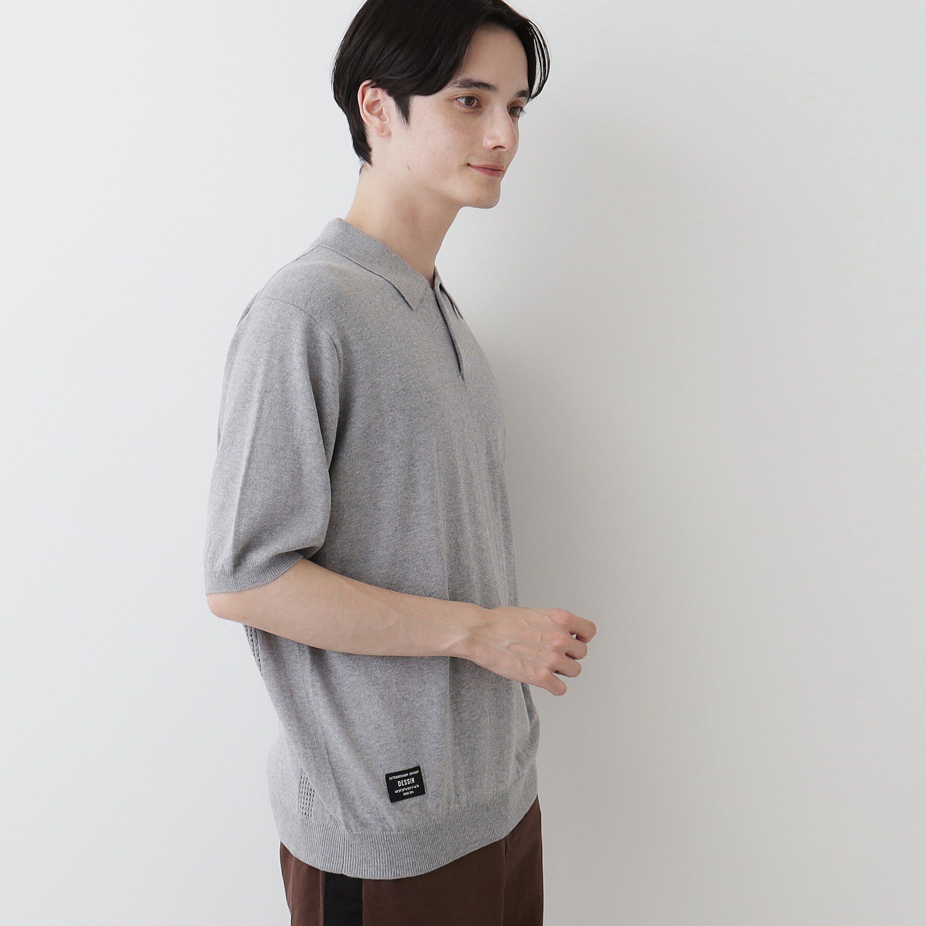 Dessin「【洗える】襟付き半袖ニット」|ニット・セーター|