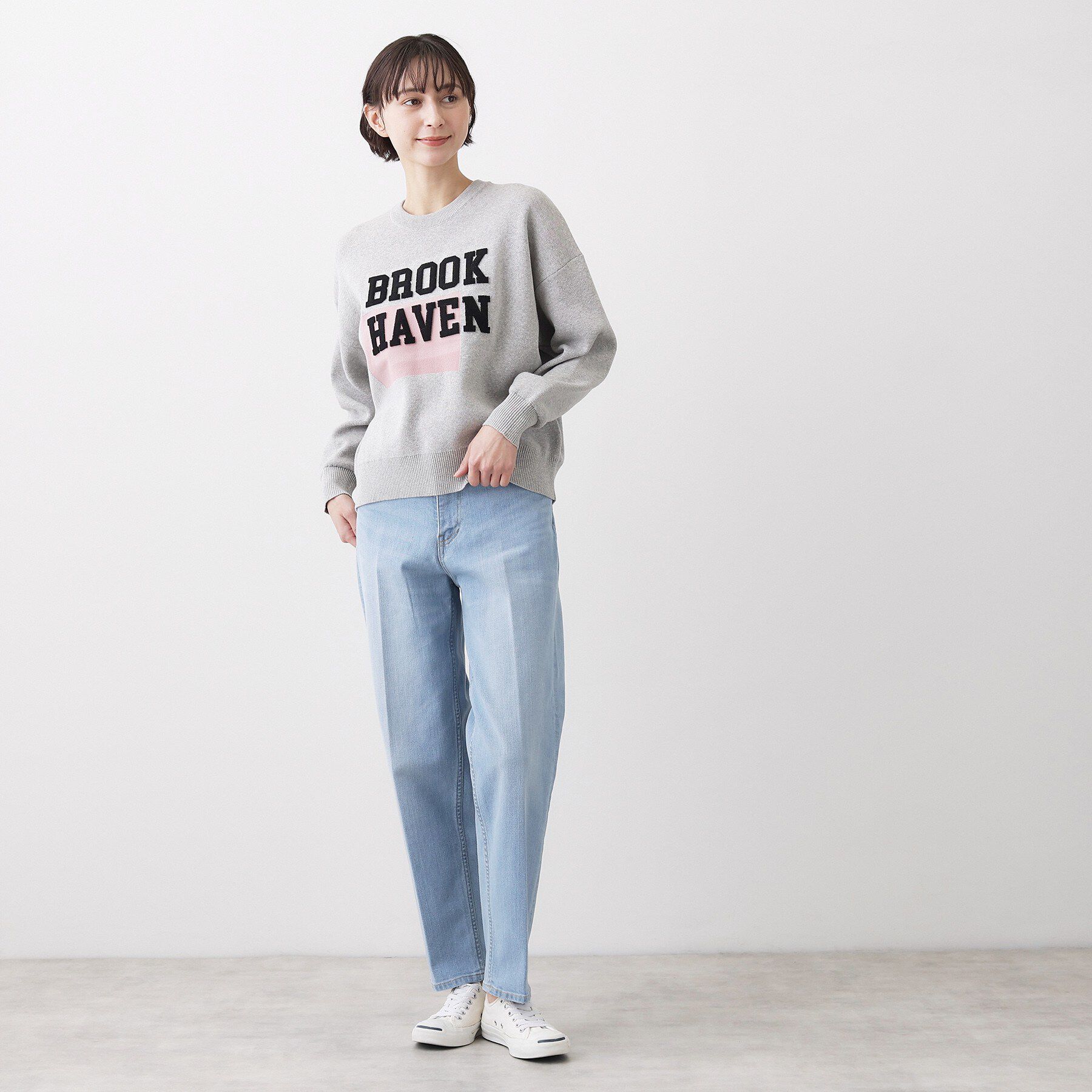 Dessin「【ユニセックス/洗える】ロゴコットンジャカード」|ニット・セーター|