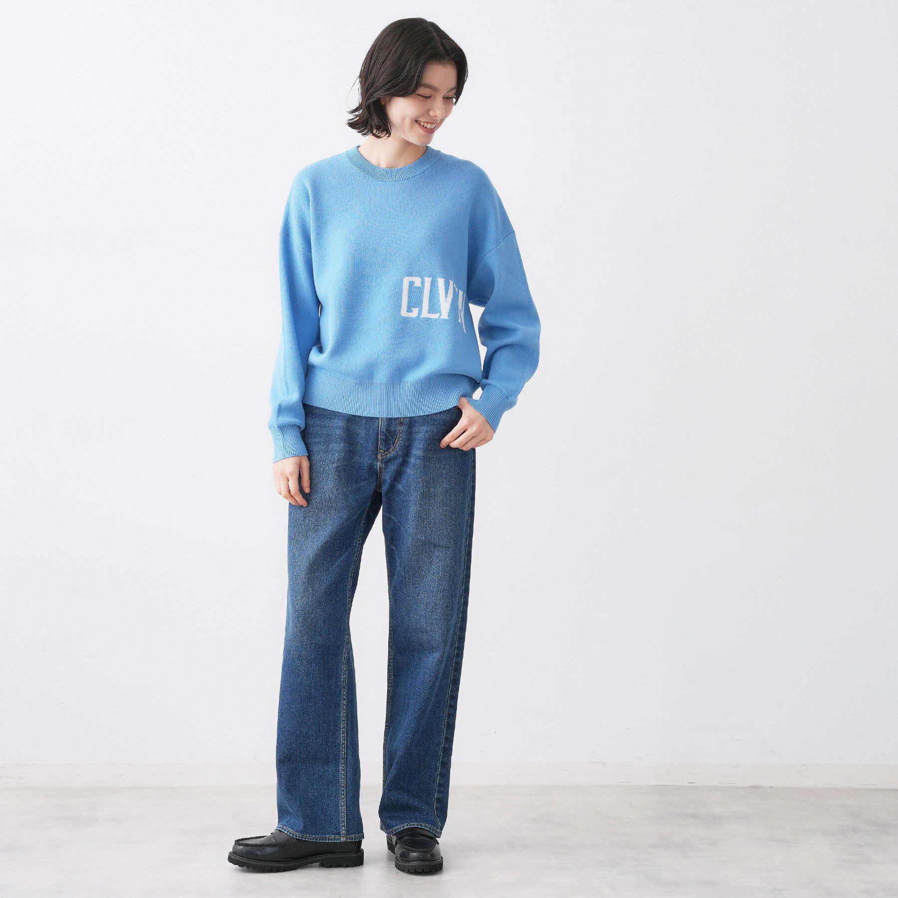 Dessin「【ユニセックス/洗える】ロゴコットンジャカード」|ニット・セーター|